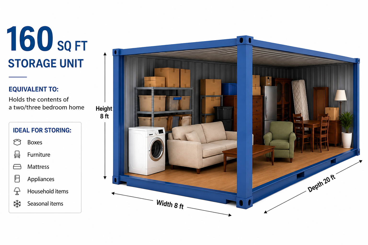 20ft self storage units at Shetland Self Storage