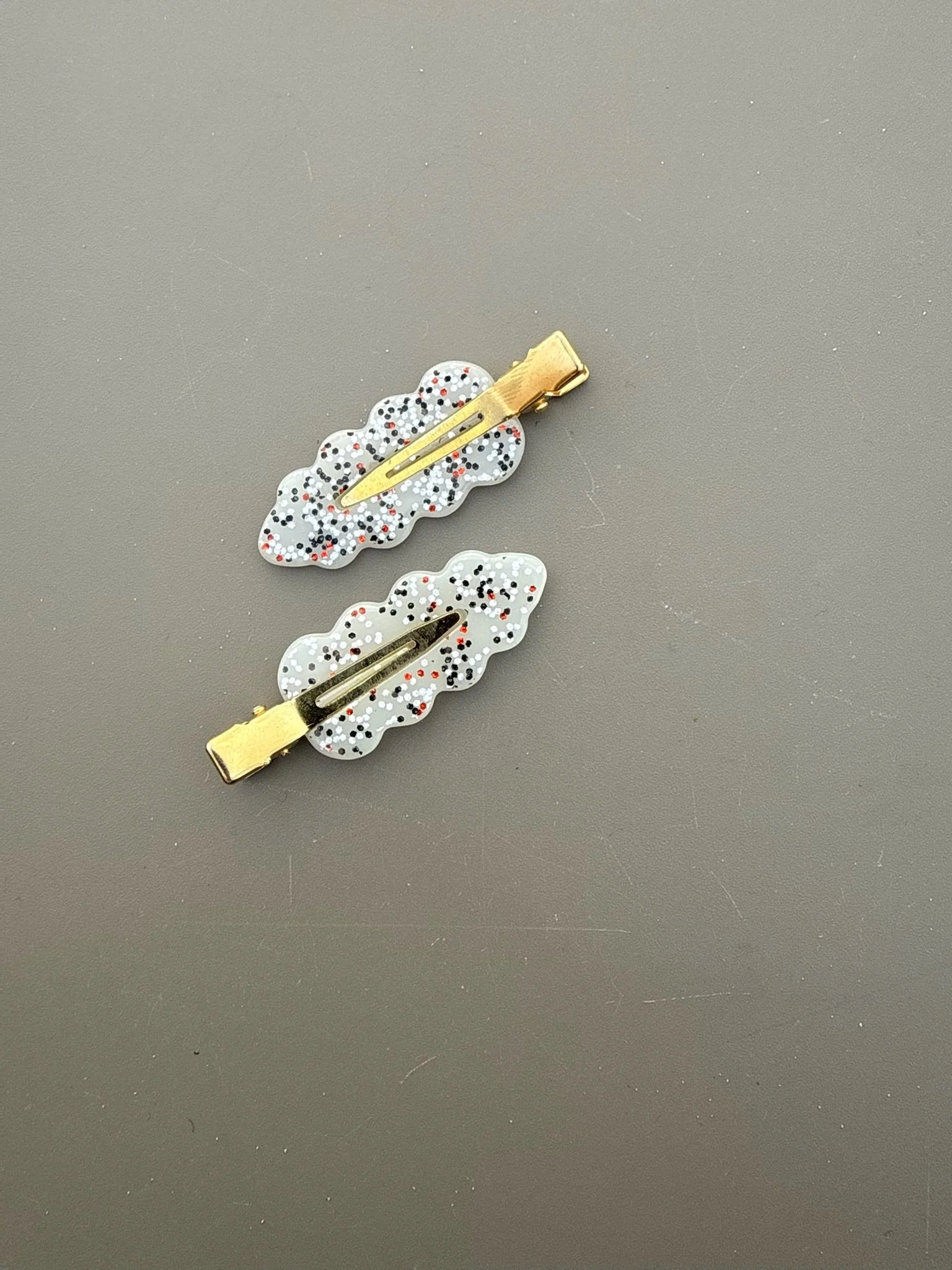 Haarspängchen Set in Creme/Rot