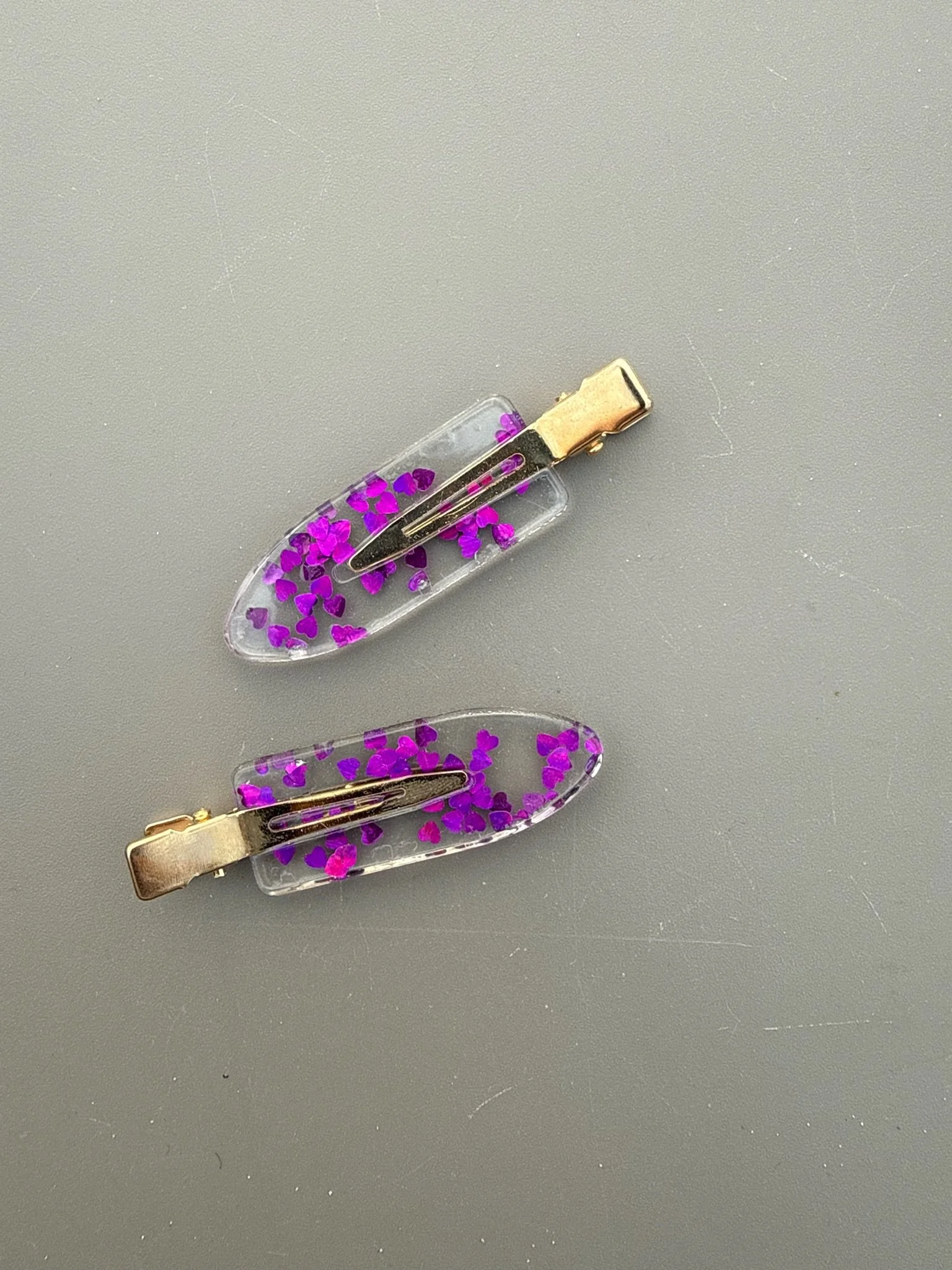 Haarspängchen Set in Transparent/Violett