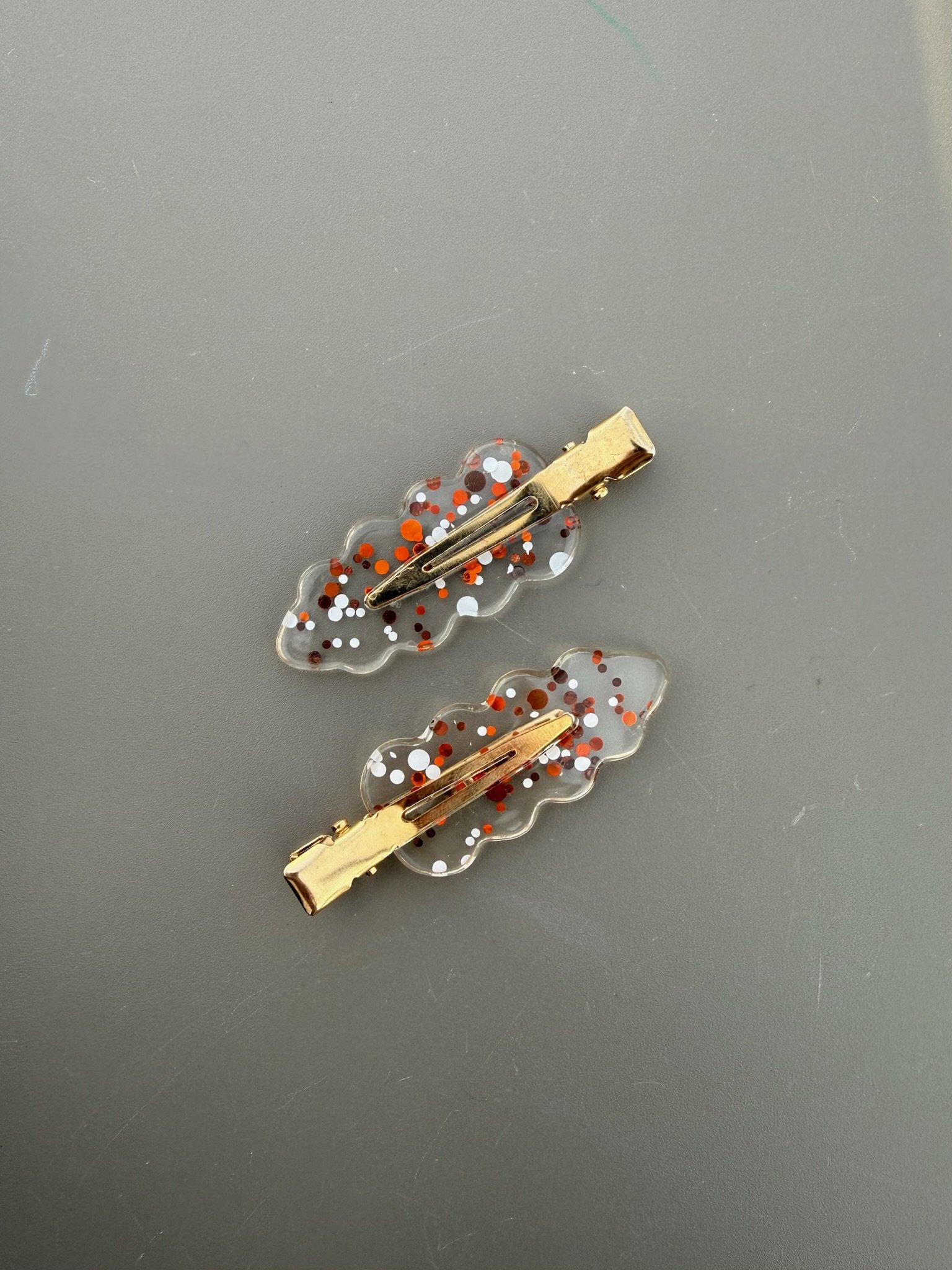Haarspängchen Set in Transparent/Rot