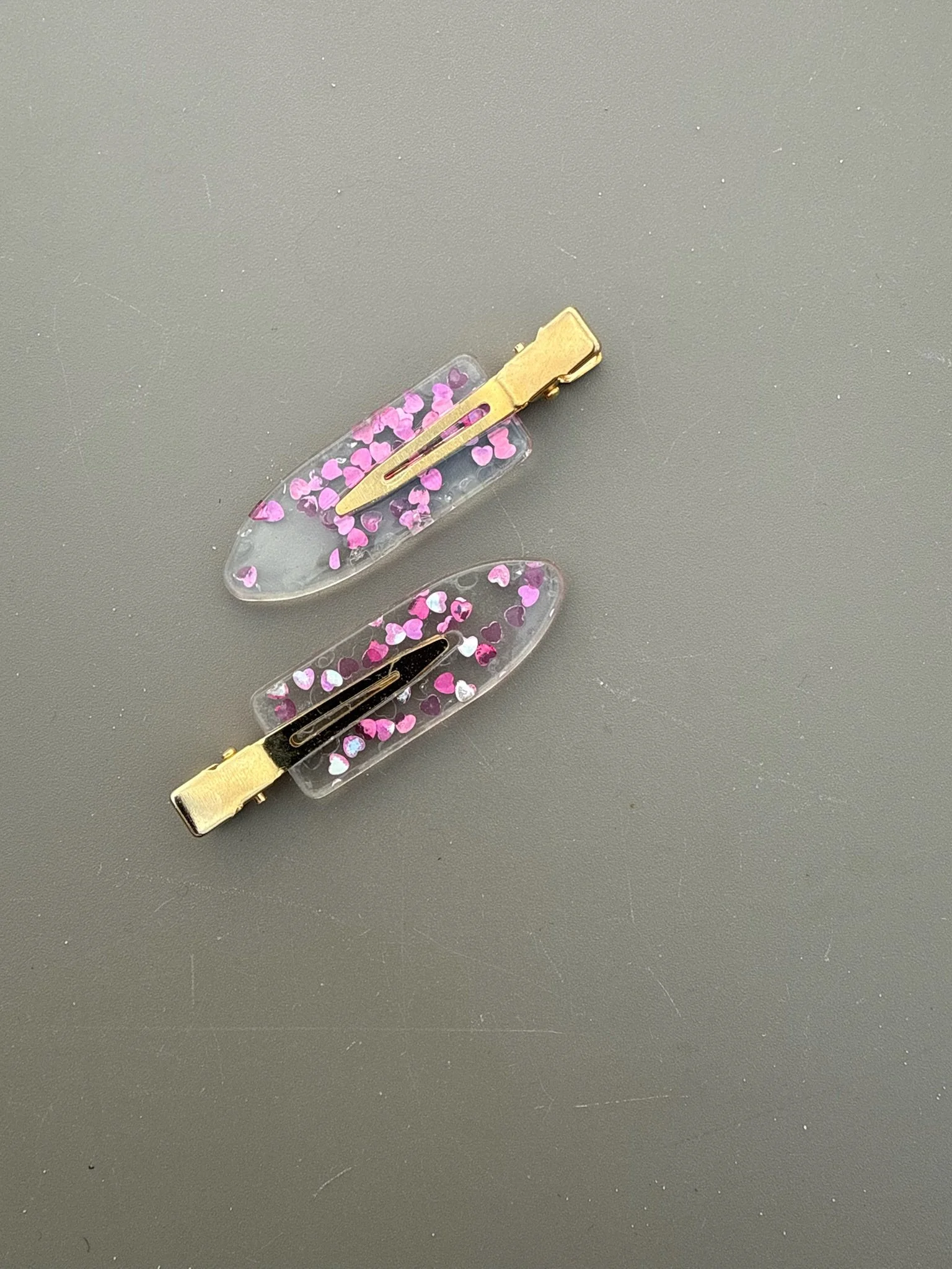 Haarspängchen Set in Transparent/Pink