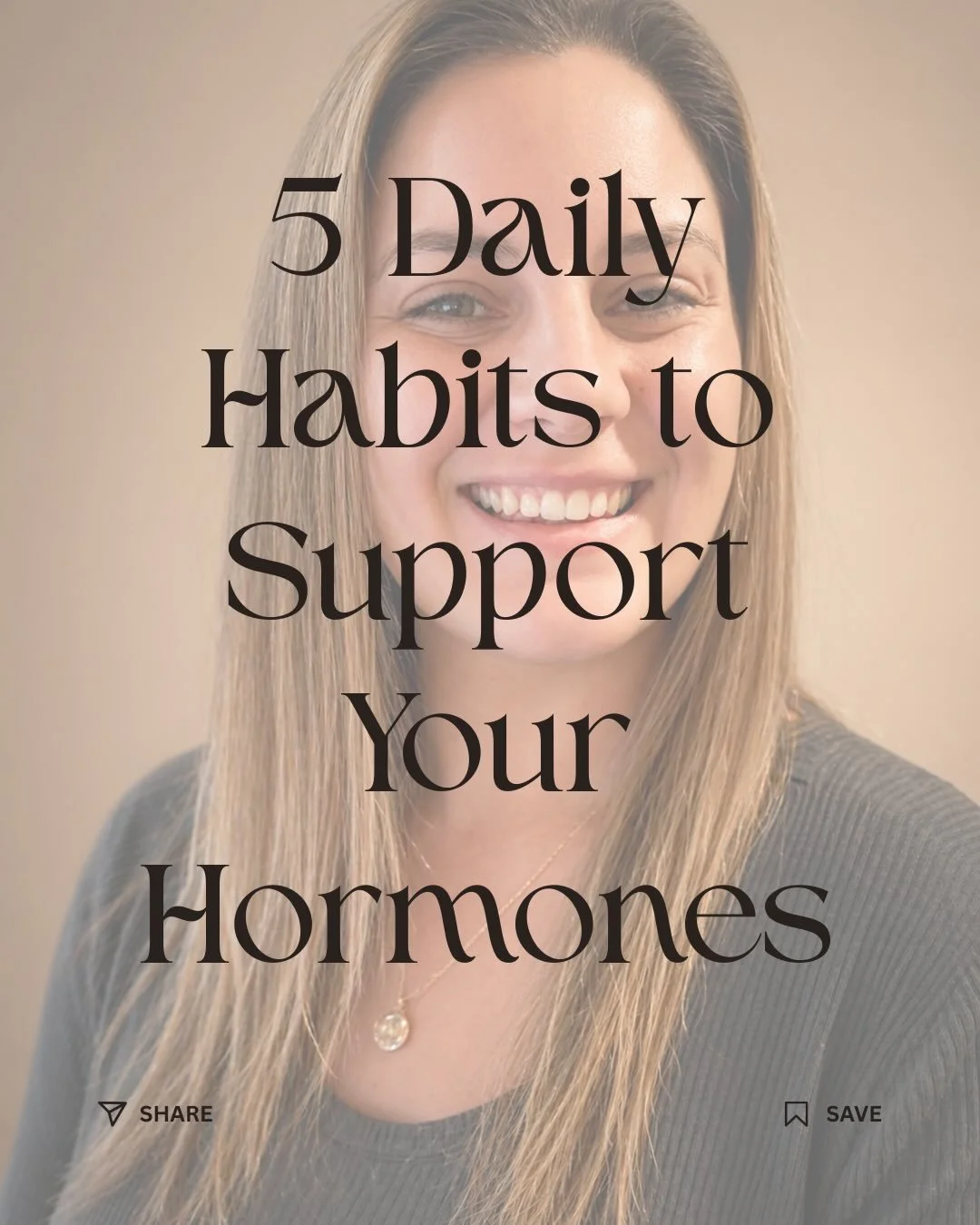 Add these five daily habits into your routine to support your hormone health

- Fibre 
- Protein 
- Sunlight and vitamin D 
- Prioritise gut health 
- Non negotiable stress management 

Your symptoms are just signs your body gives to ask for help 

R