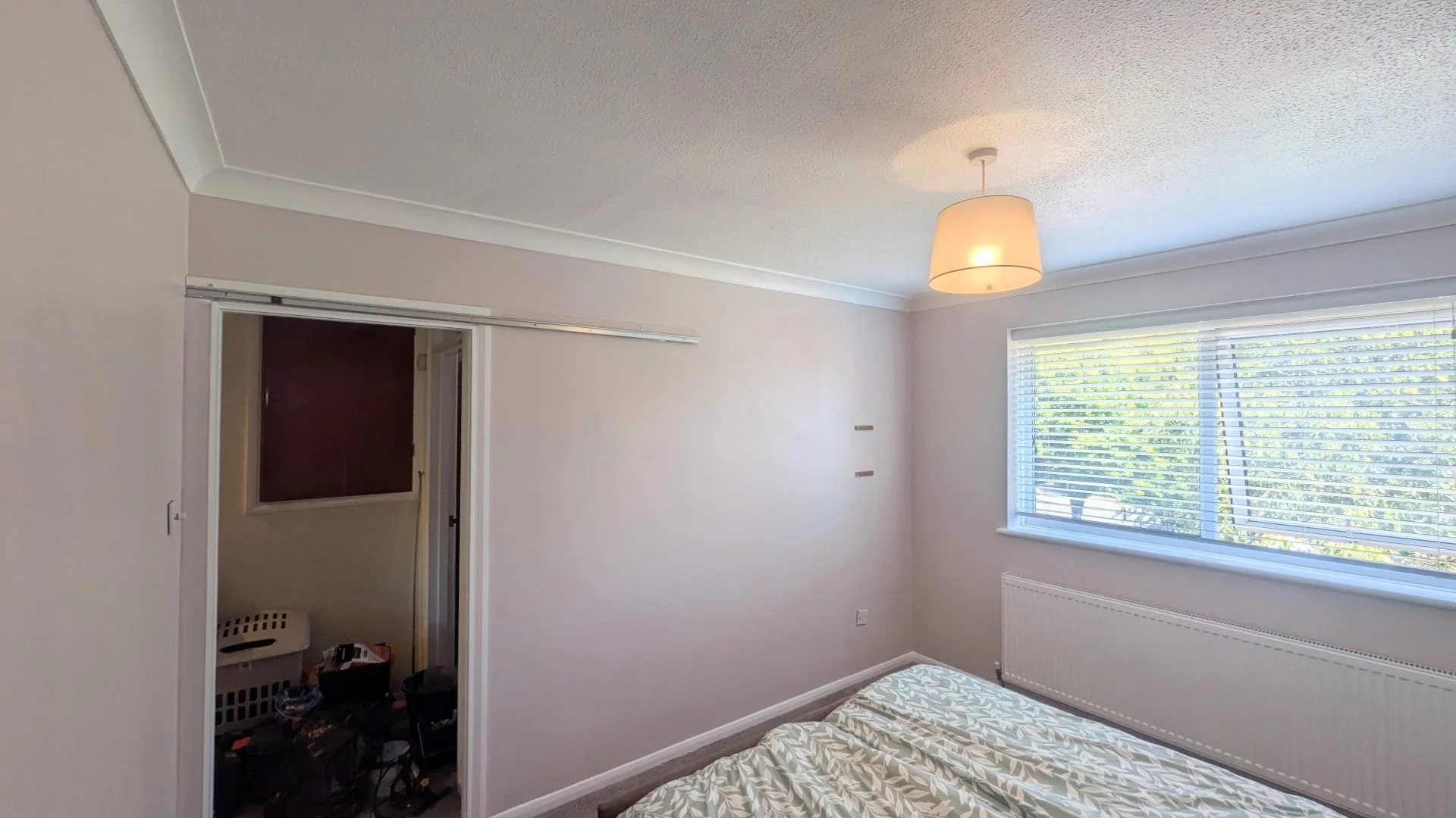 Two coats of silk paint on these beautifully smooth walls.