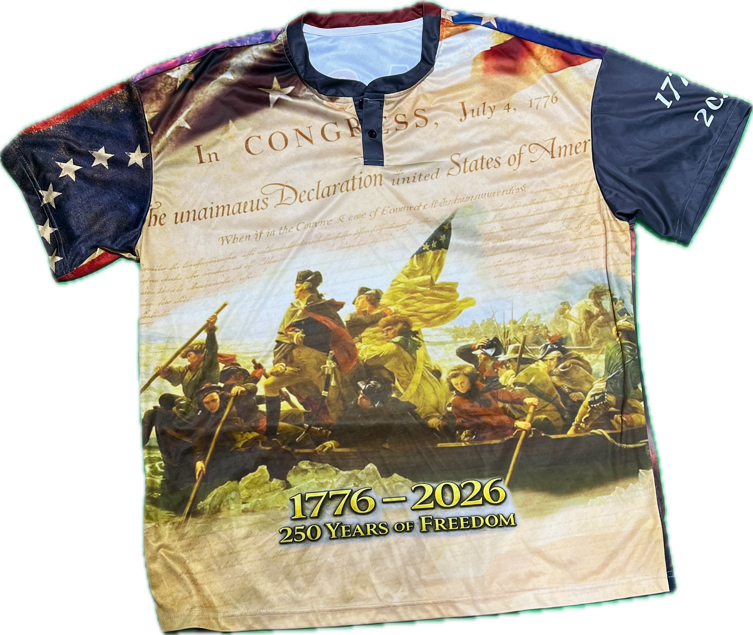 Patriotic 250th Anniversary 2-Button Henley