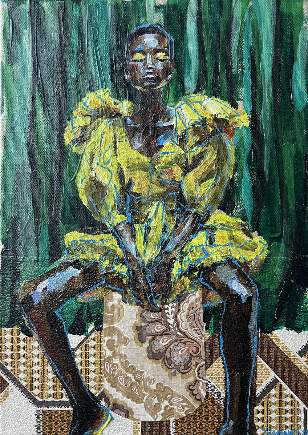 Front Room, Acrylic & Wallpaper, Yvadney Davis Art.png