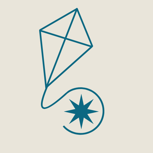 Illustration of a kite with a star at the end of its string.