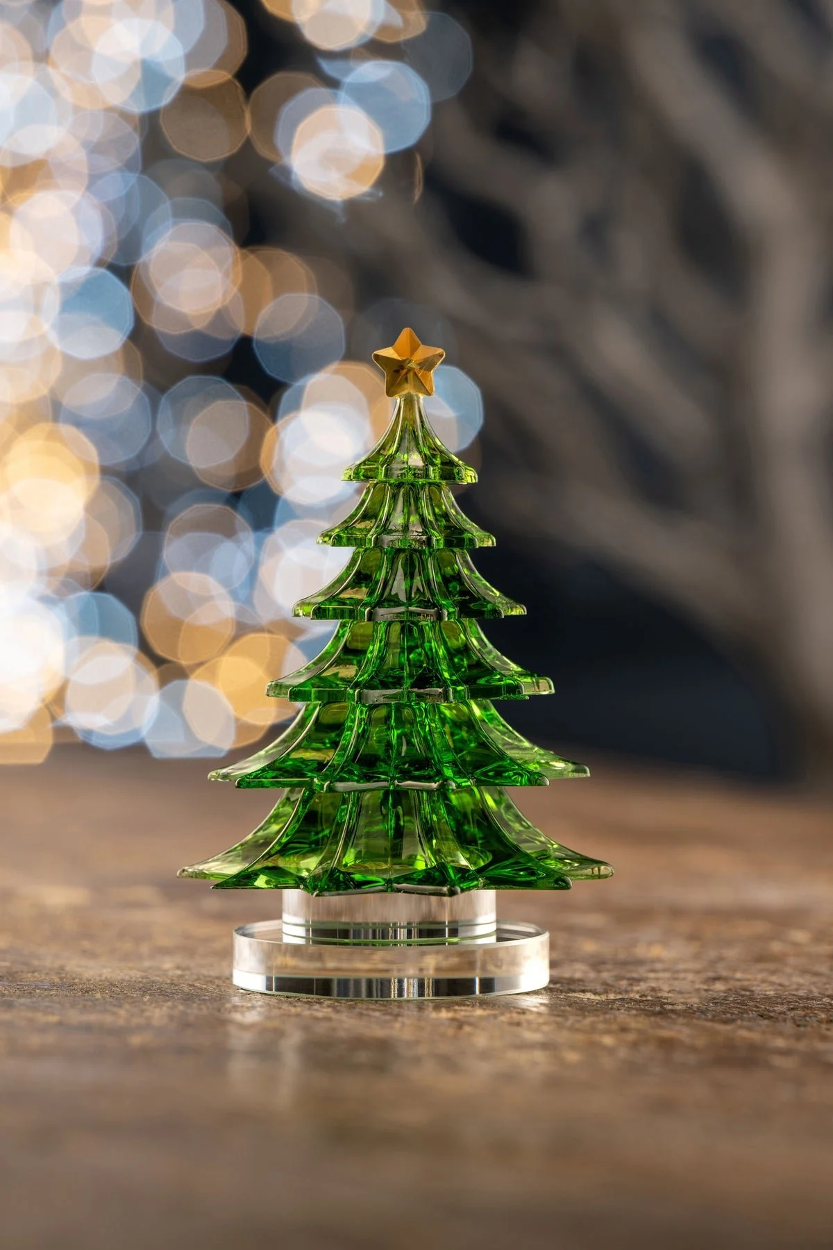 Galway Crystal Emerald Green Christmas Tree Figurine