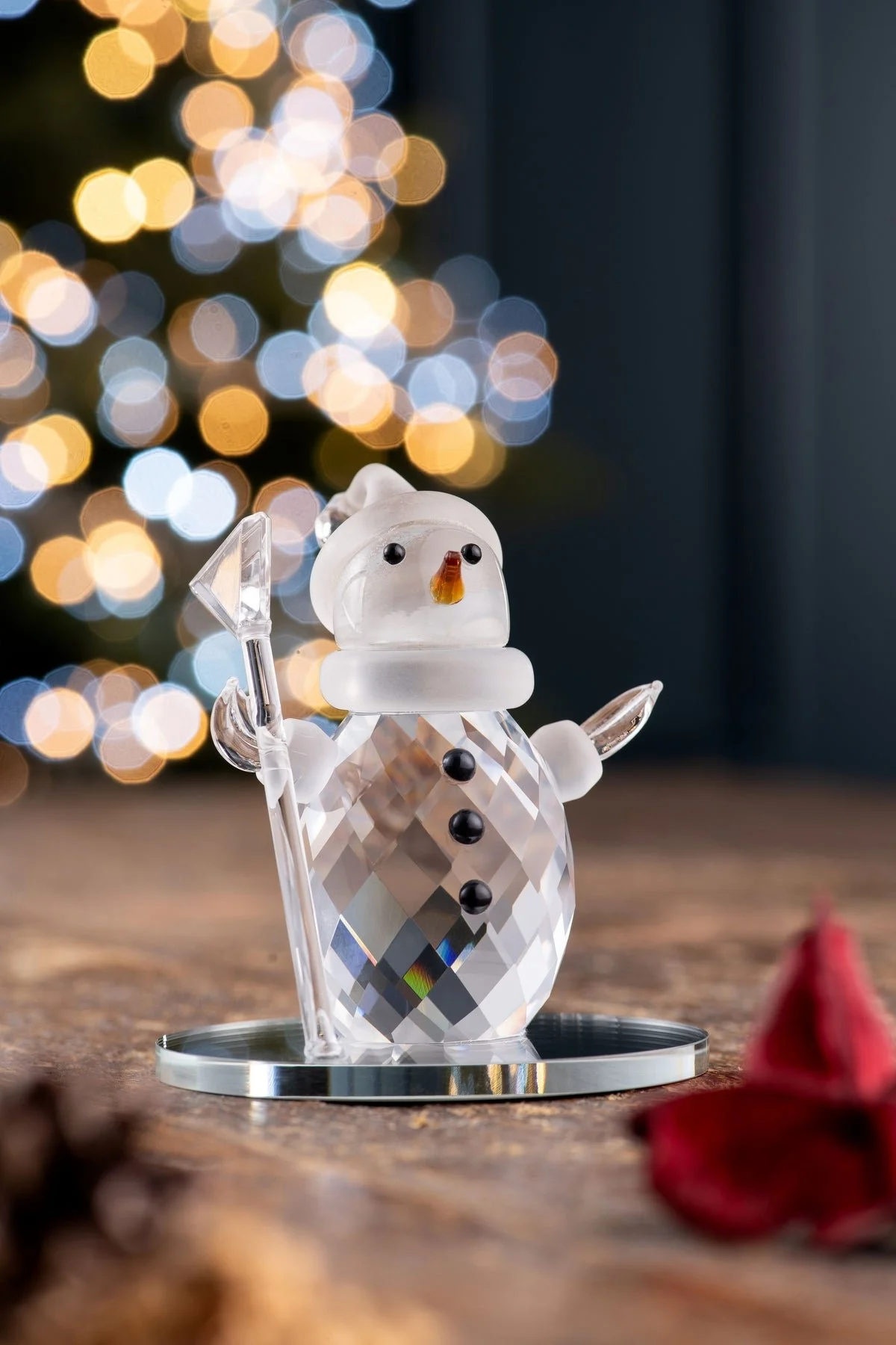 Galway Crystal  Snowman on Ice Figurine