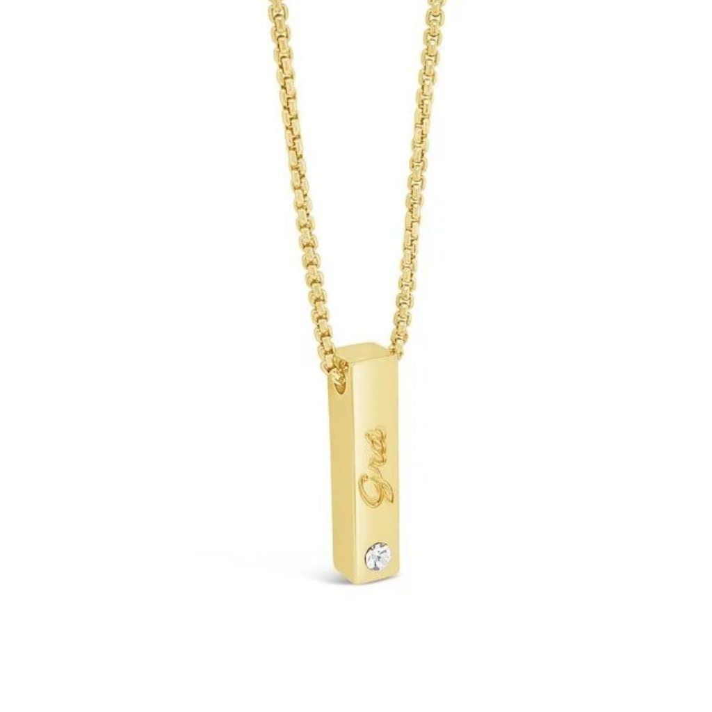 Séala 'Grá' bar Pendant/Chain Gold Plated