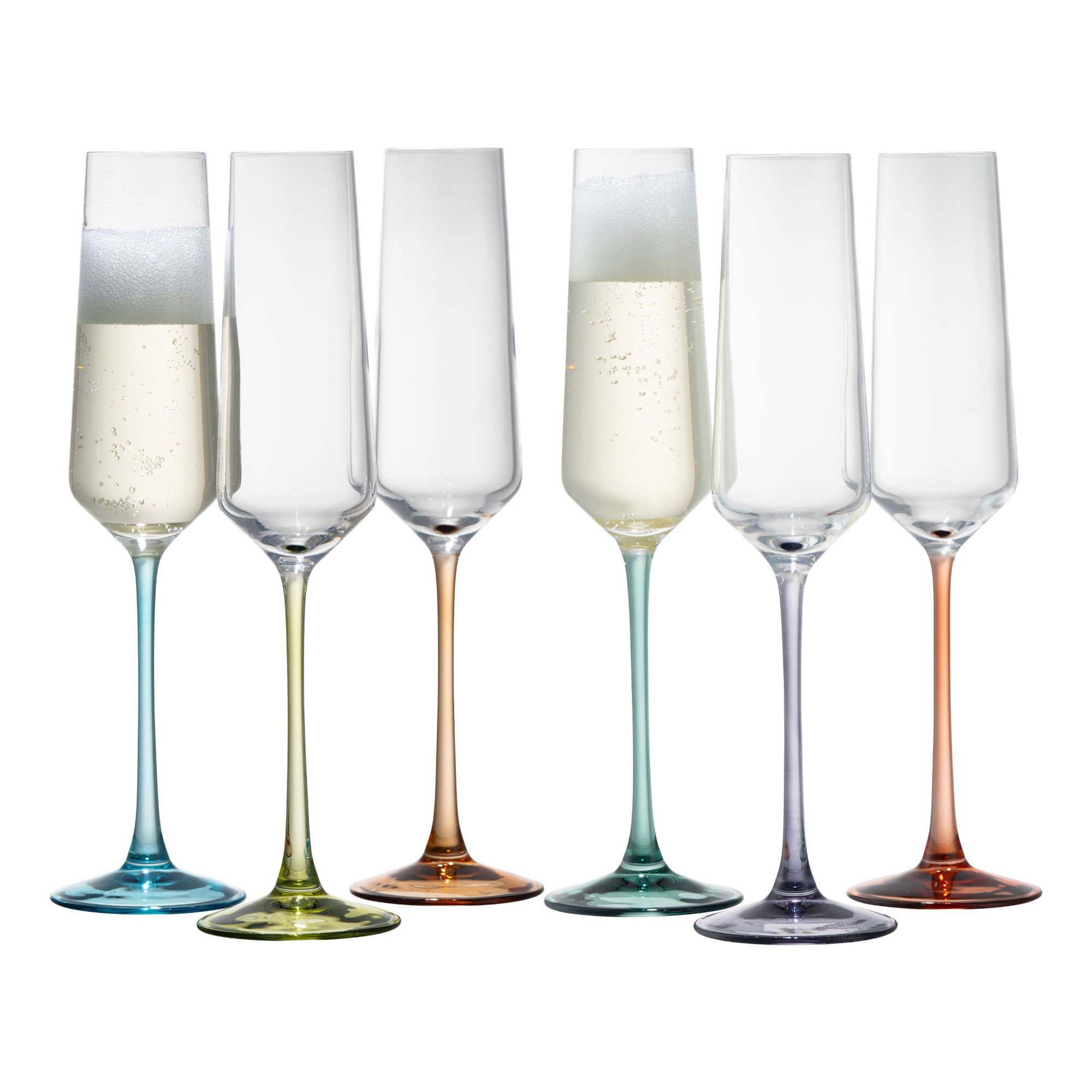 Galway Crystal Chroma 6 Flute glasses