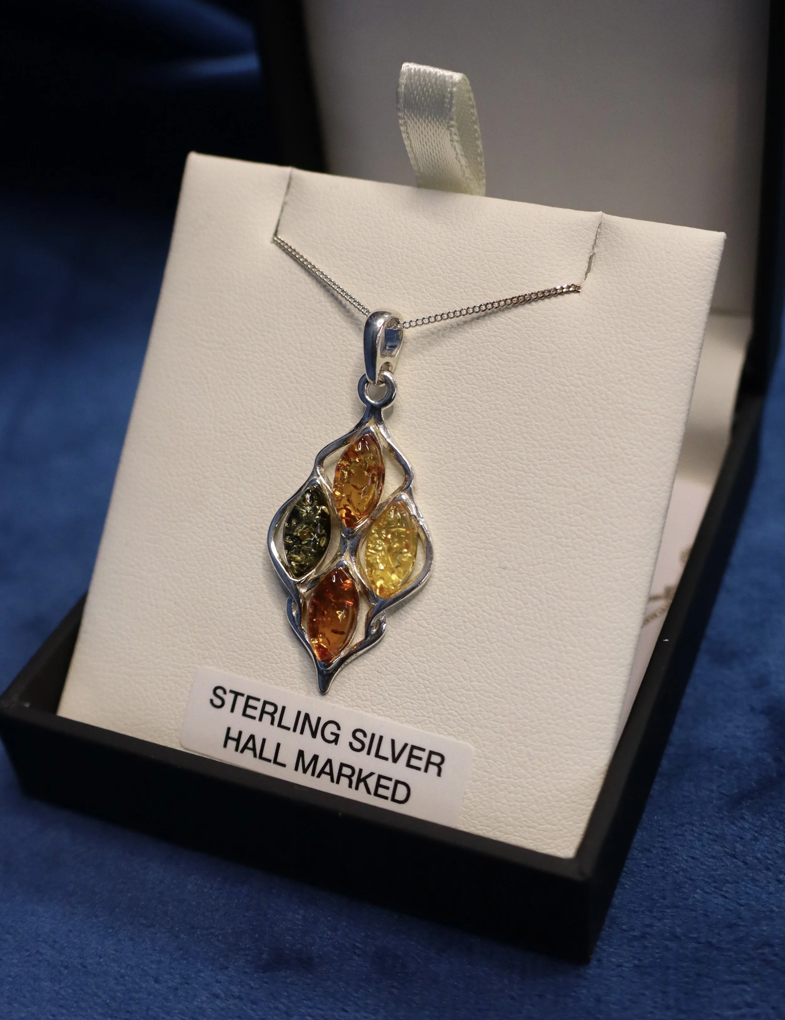 Amber & Sterling Silver Pendant