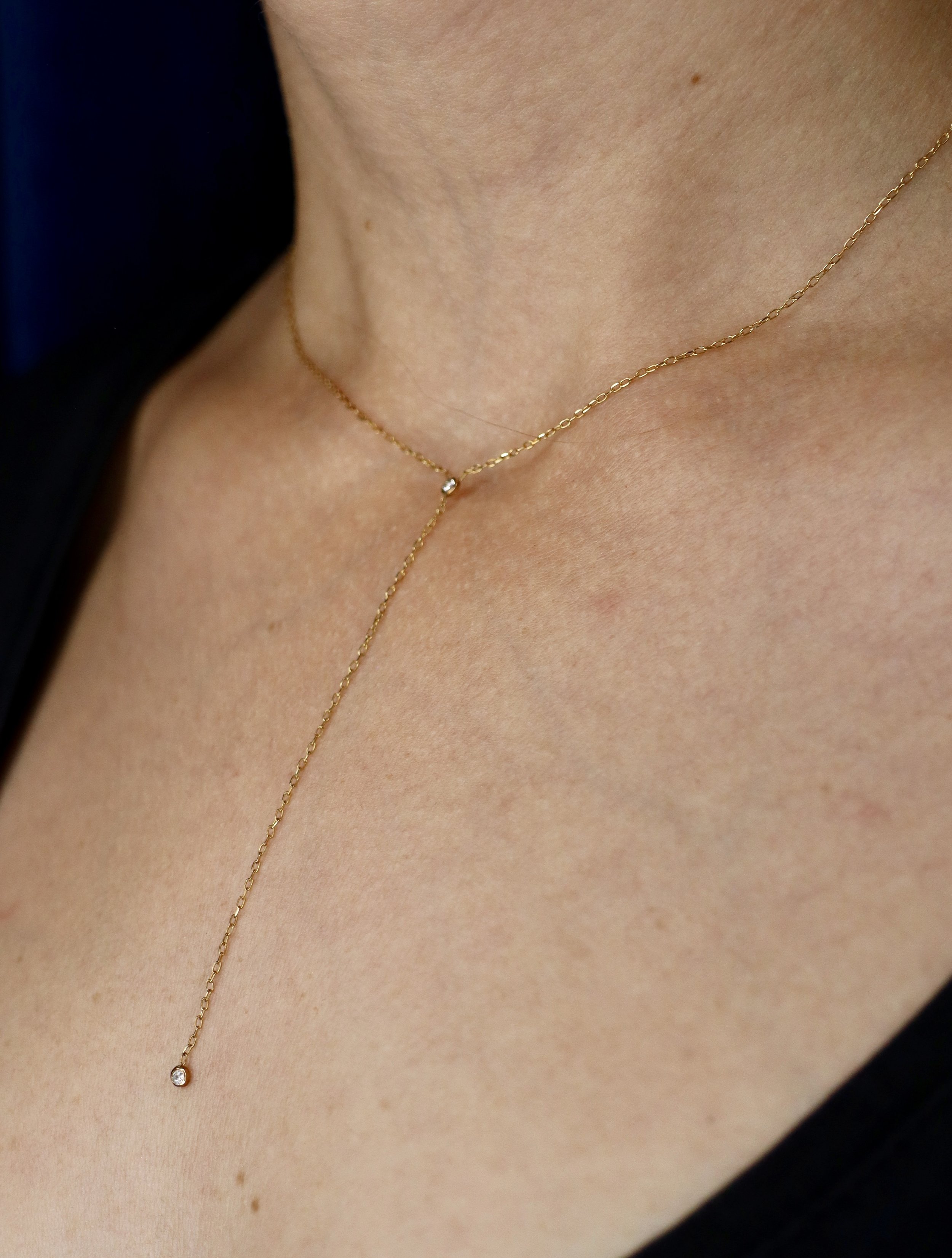 18k Gold & Diamond Elegant Drop Necklace