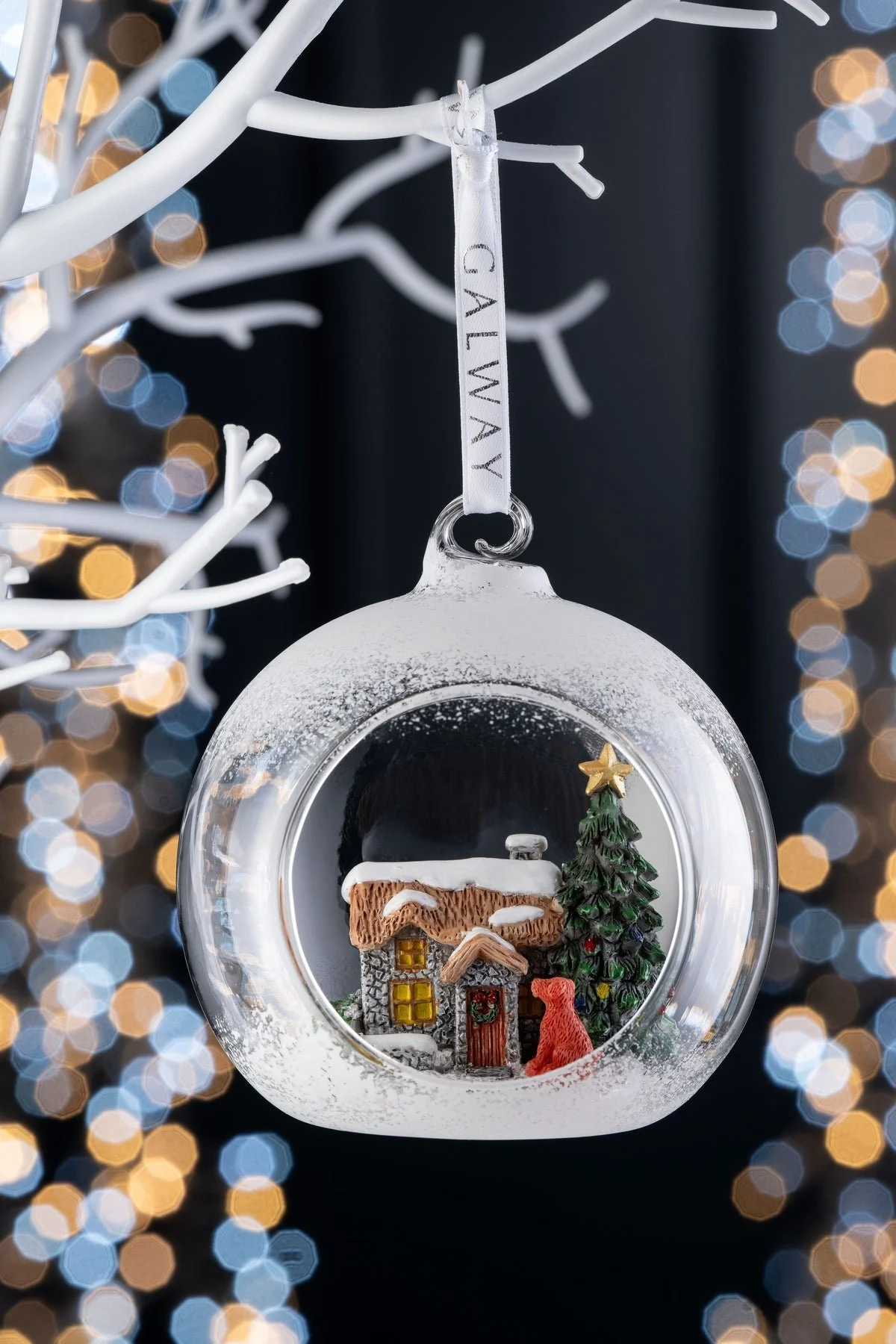 Galway Crystal Christmas Cottage Hanging Bauble
