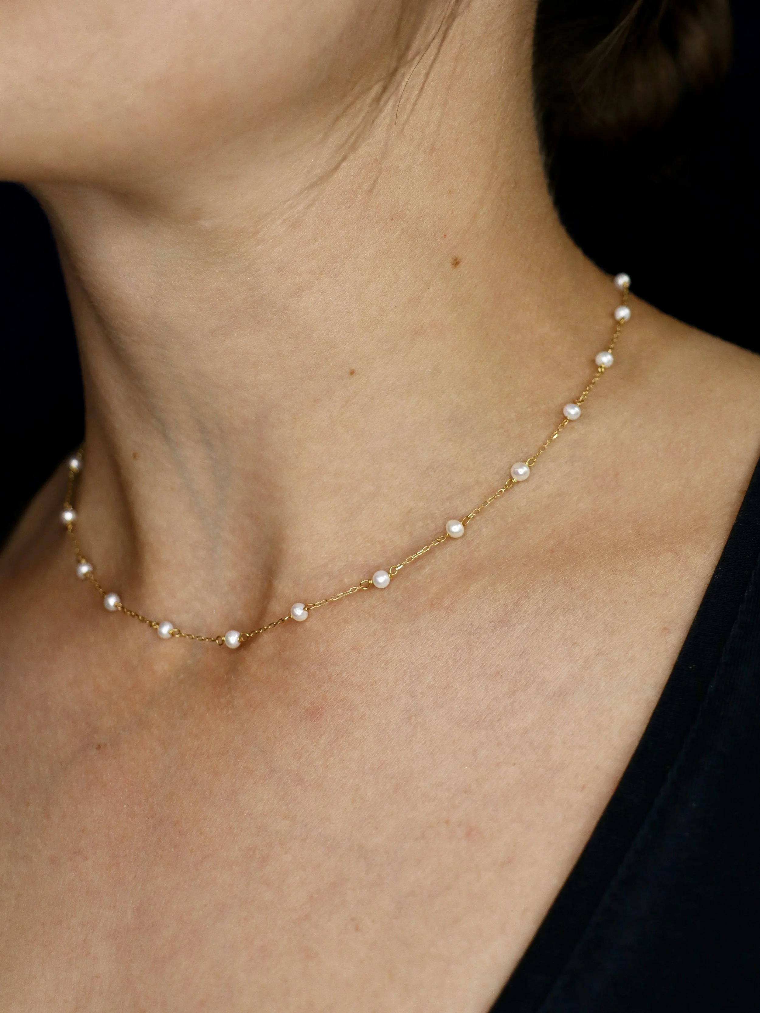 18kt Gold & Cultured Pearls Necklace