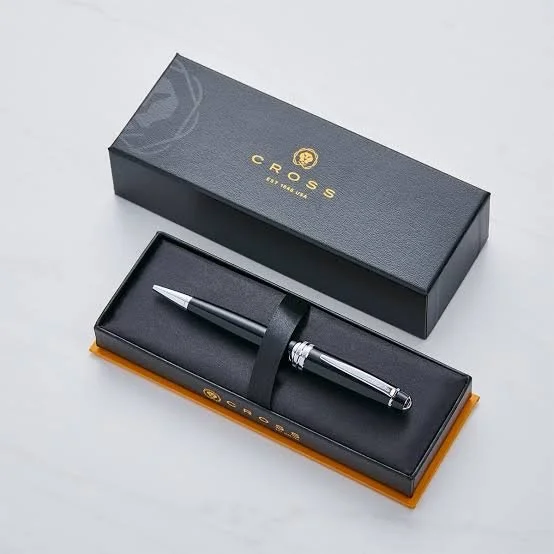 Cross Bailey Black Lacquer Ballpoint Pen with Chrome