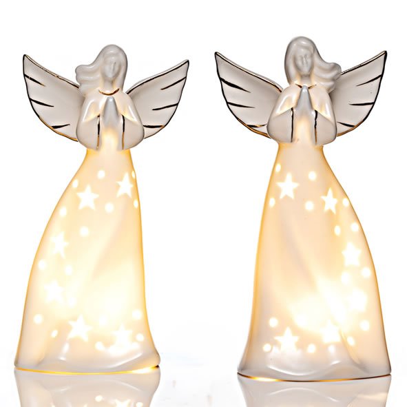 Ceramic Christmas Angel Pair