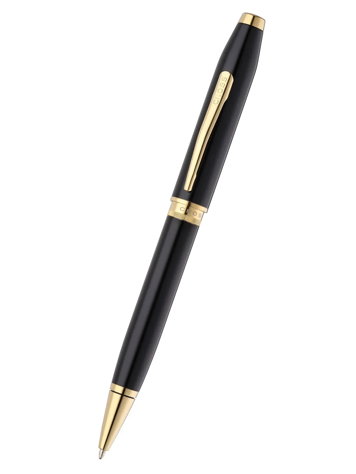 Cross Foundry Glossy Black Lacquer Ballpoint Pen with PVD Gold Appointments
