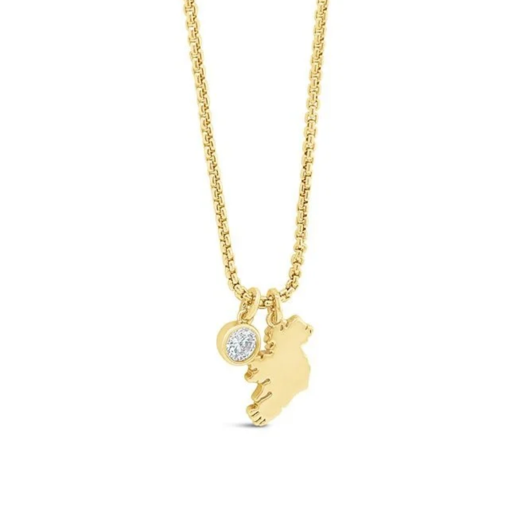 Séala Ireland Pend/chain Gold Plated/Clear with Charm