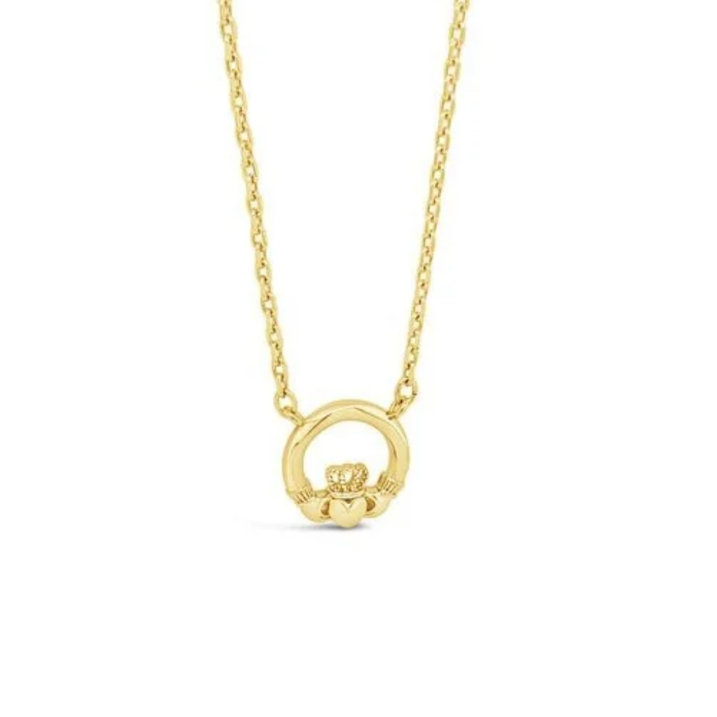 Séala 8mm Claddagh Pend/Chain Gold Plated