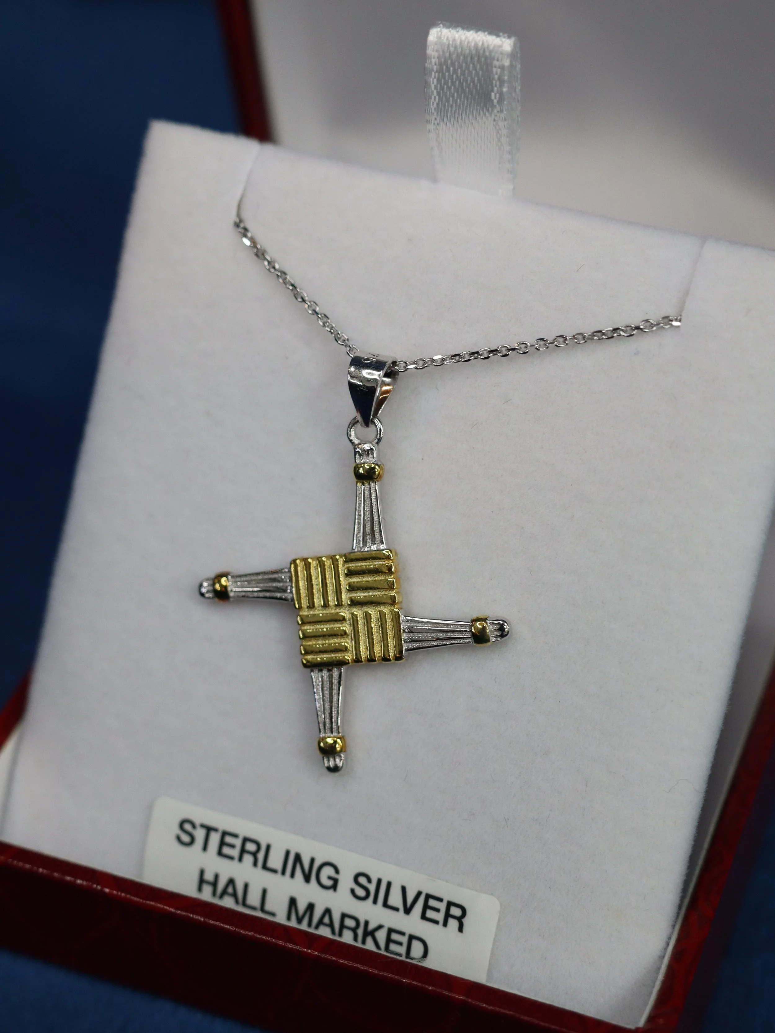 Two Tone Silver St Brigid's Cross Pendent