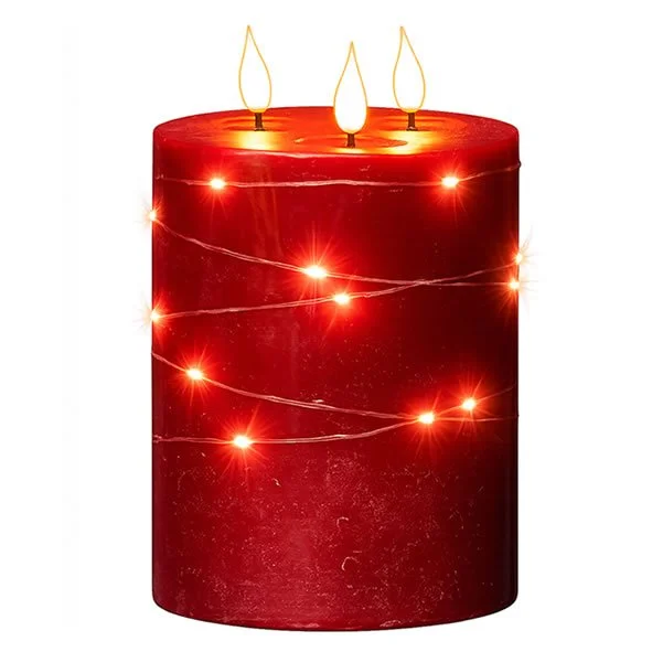 Fragranced LED Red Candle 3-Wick
