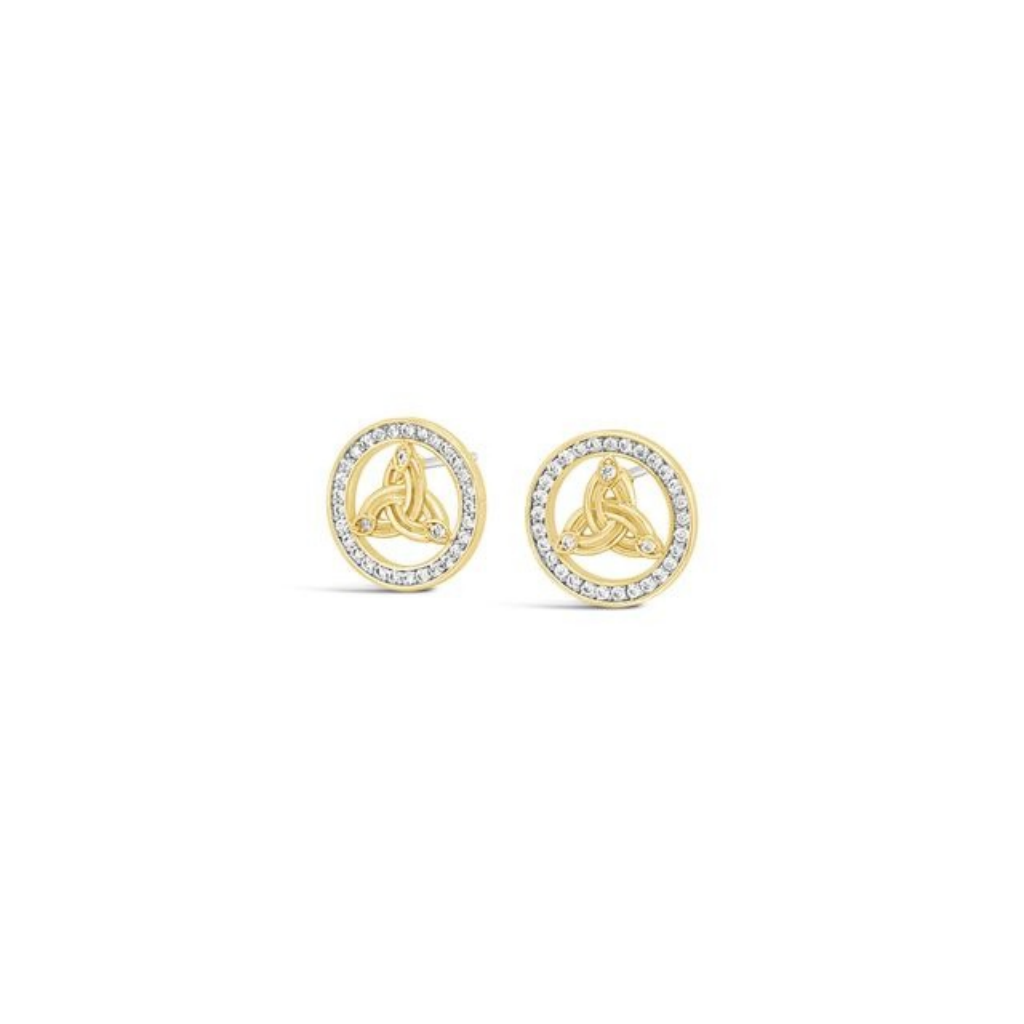 Séala Circle Trinity Stud Earring Gold Plated/Clear cz