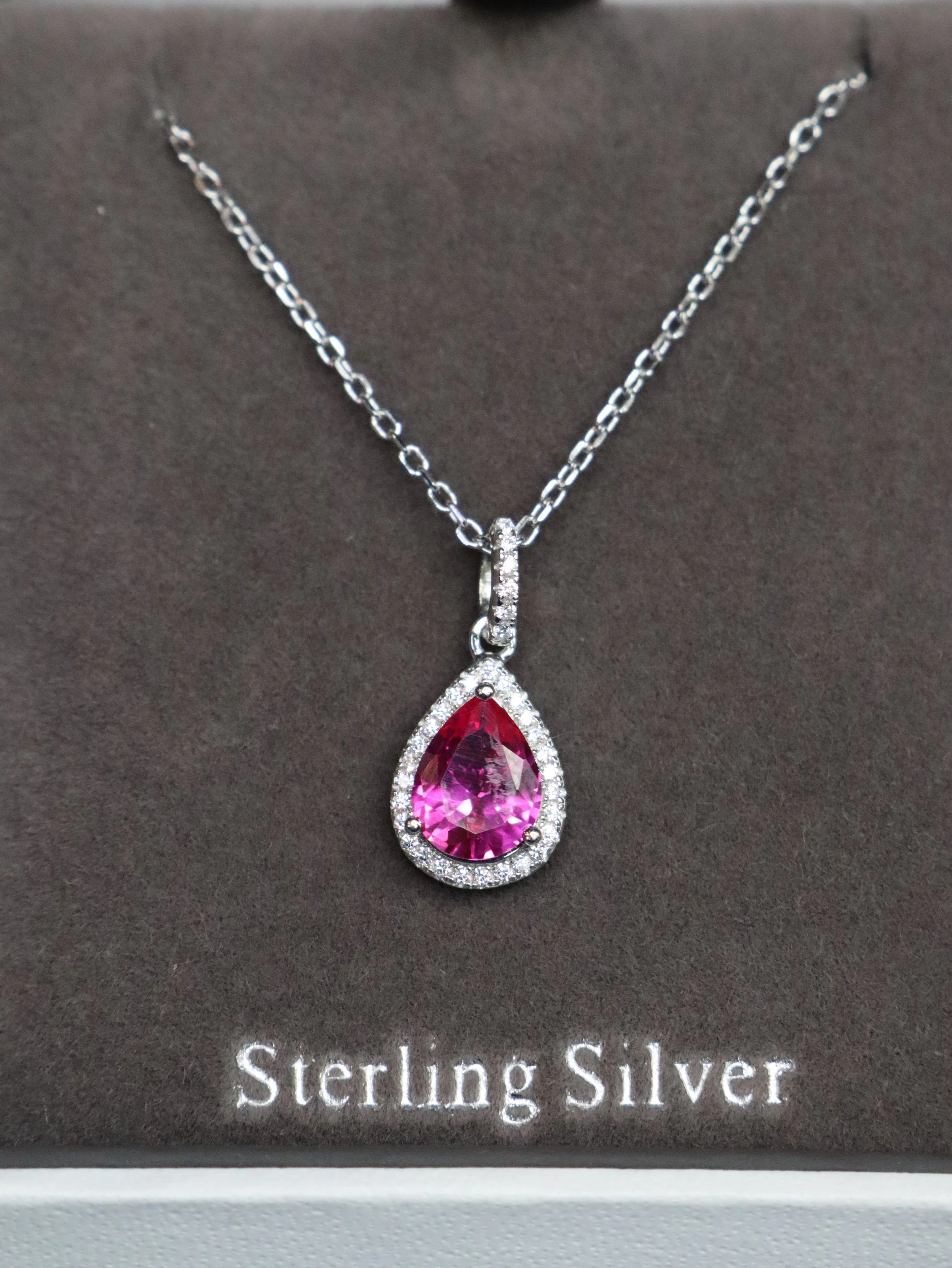 Pink Stone Sterling Silver Pendent