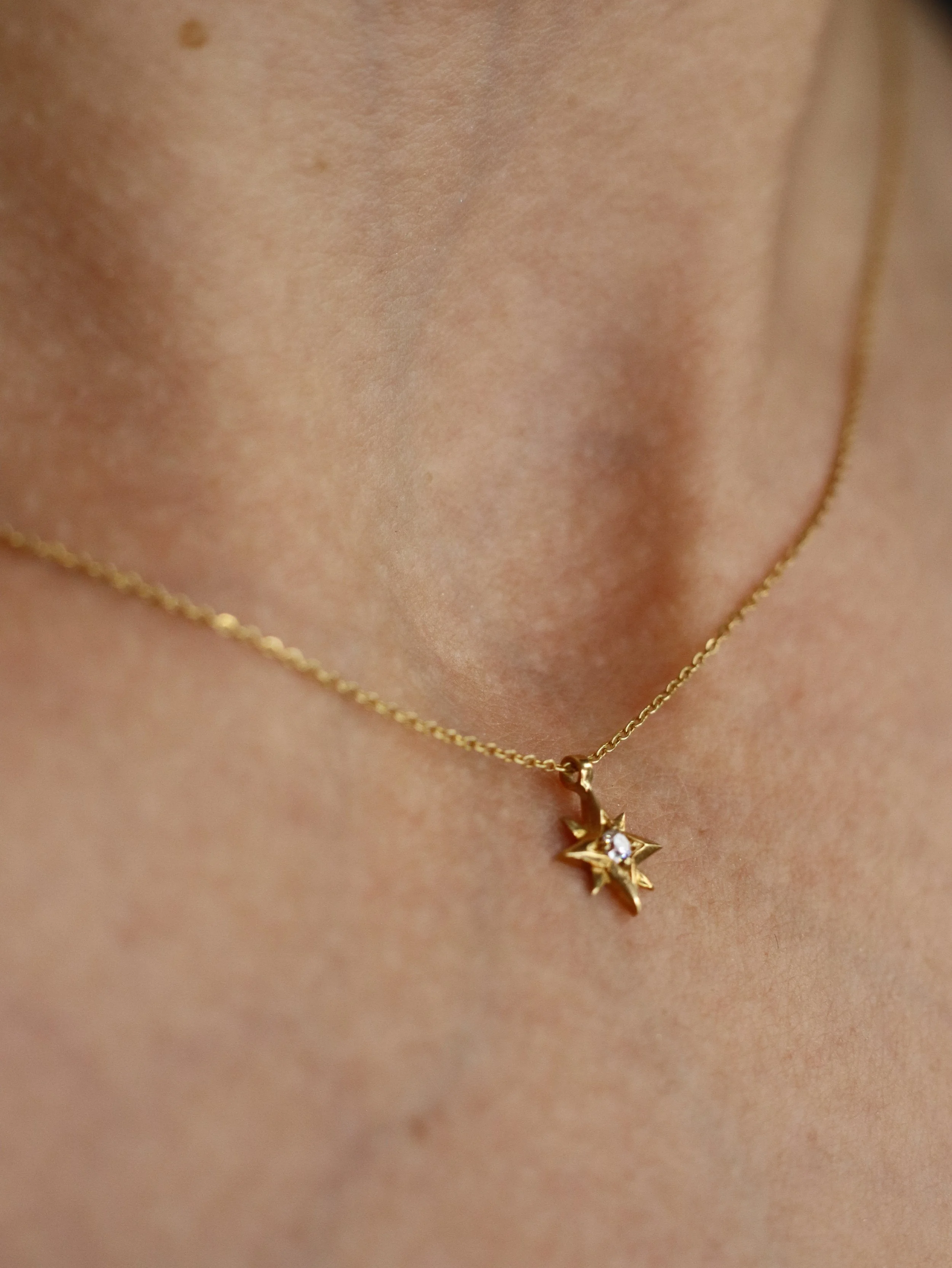 18kt Gold & Diamond North Star Necklace