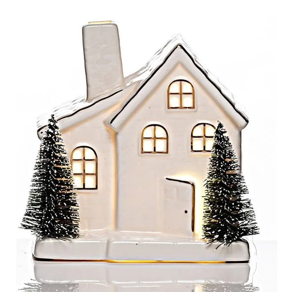 White Ceramic Christmas House