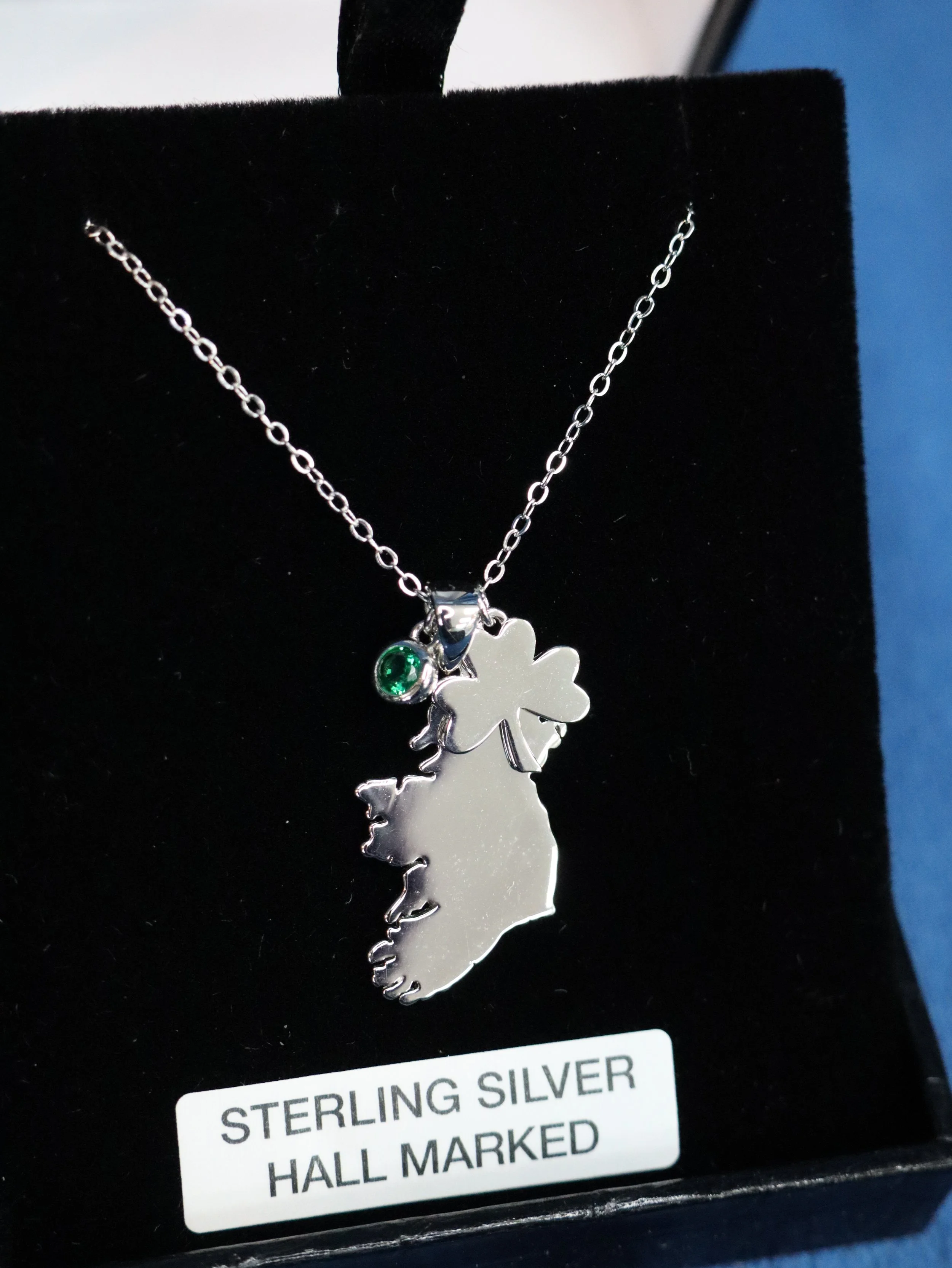 Sterling Silver Ireland Map Necklace