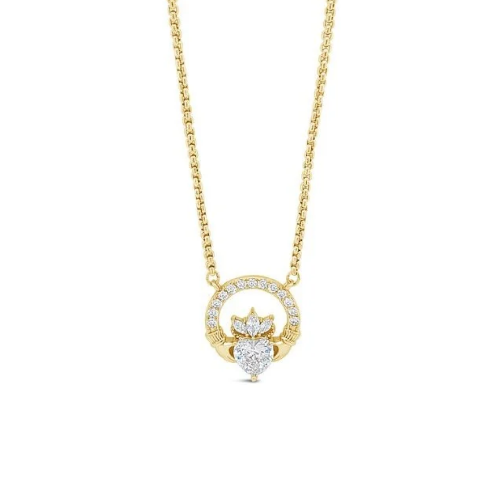 Séala 13mm Claddagh Pendent/Chain Gold plated
