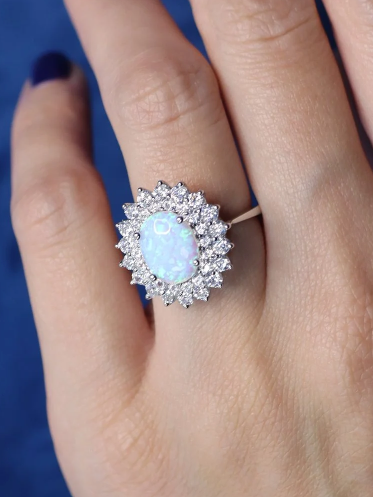 Sterling Silver Opal Ring