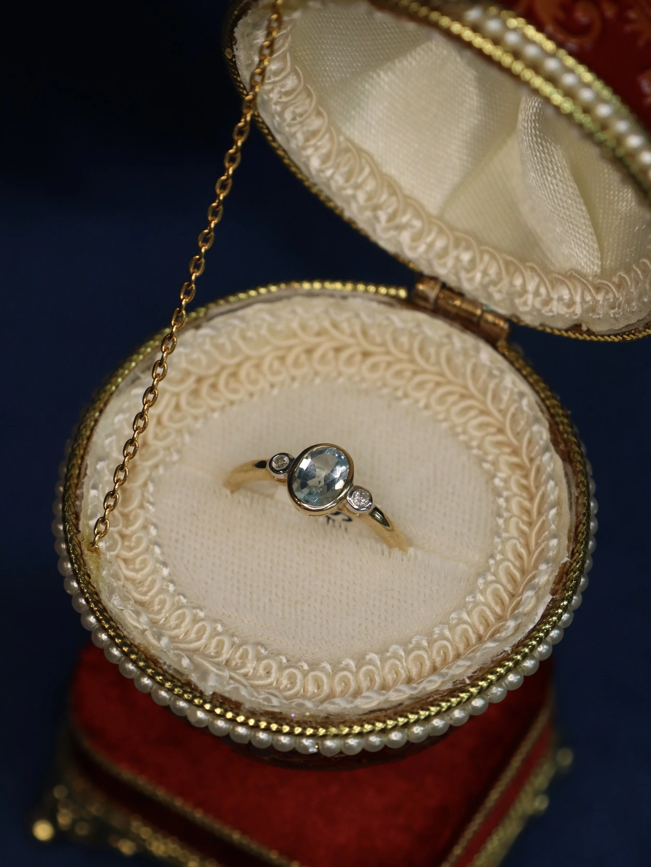Blue Topaz & Diamond Dress Ring