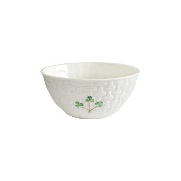 Handcrafted Belleek Classic Shamrock Tableware Bowl