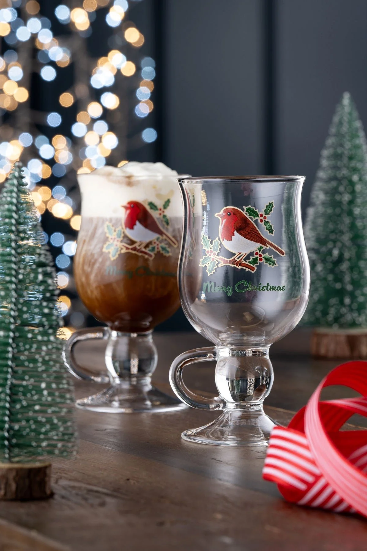 Galway Crystal Robin Irish Coffee & Latte Pair