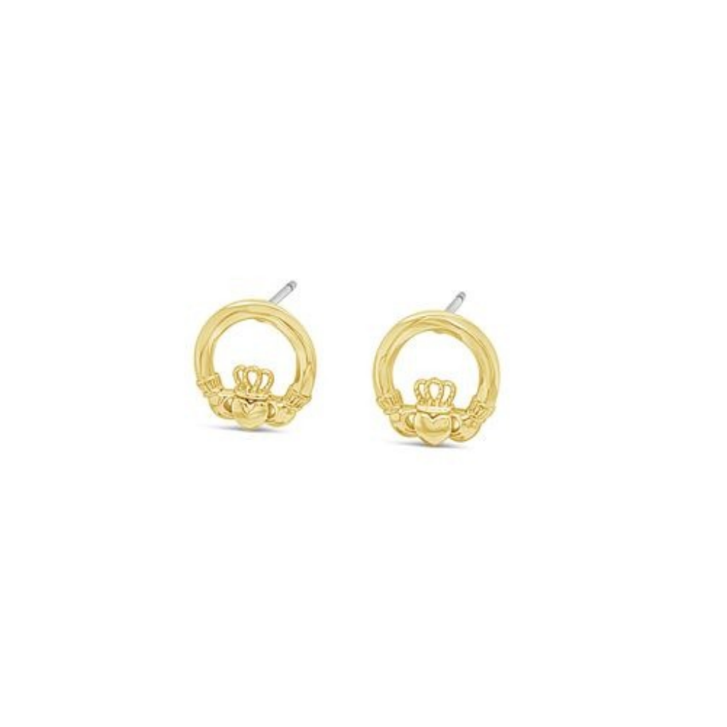 Séala 10mm Claddagh Stud Earring Gold Plate