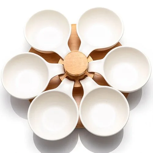 Ceramic Dip Set Medium with Turntable (Set 6)