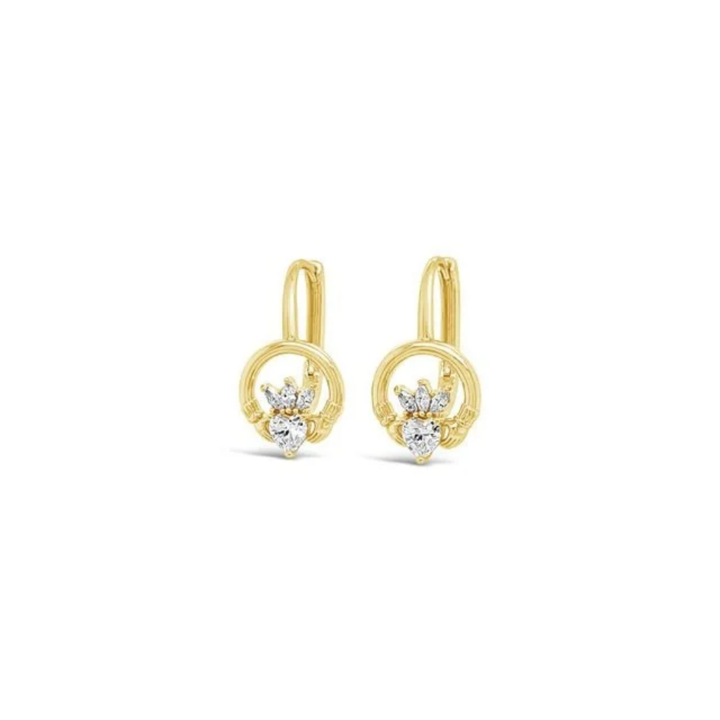 Séala Claddagh Clip Earring Gold Plated/Clear