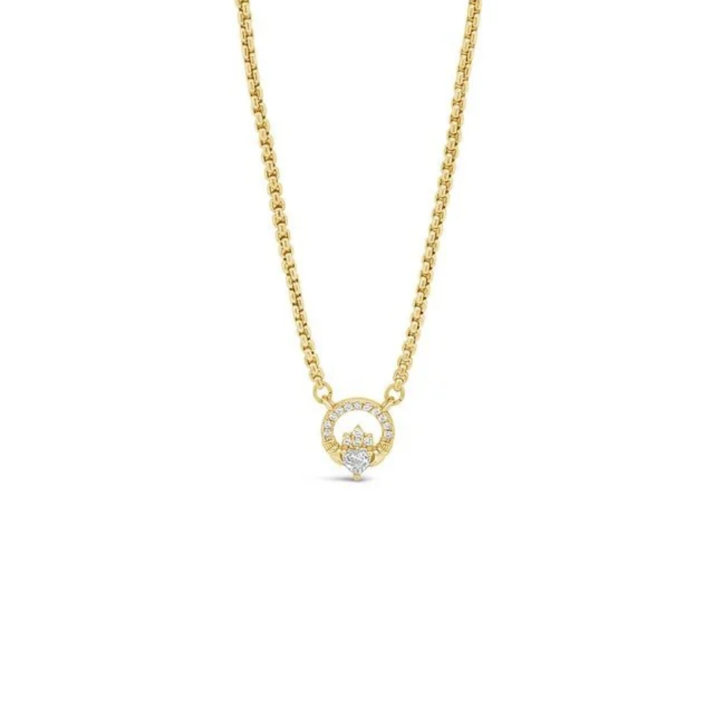 Séala 8mm Claddagh Pend/Chain Gold Plated