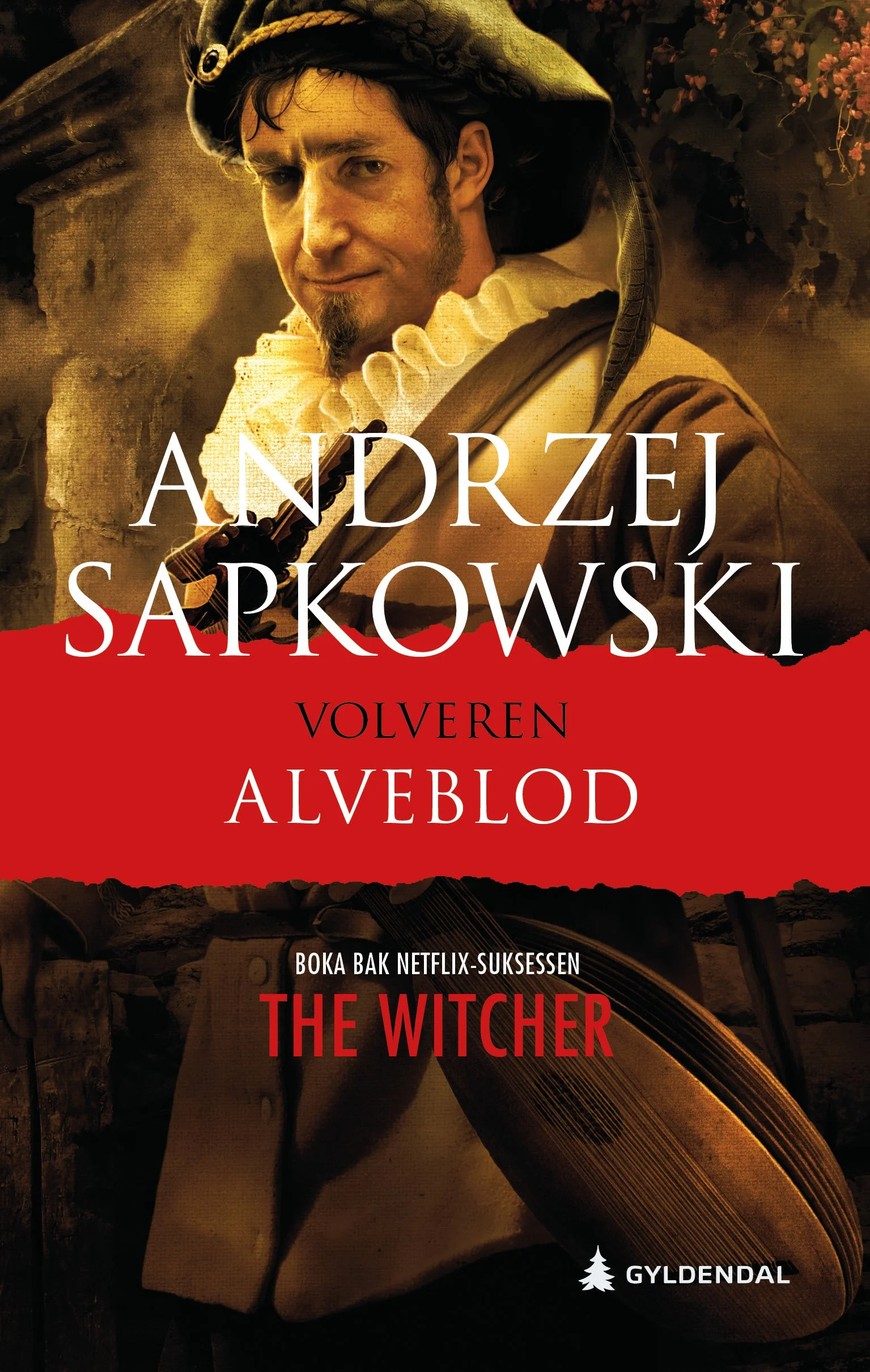 Bokomslag: Alveblod av Andrzej Sapkowski, Gyldendal.