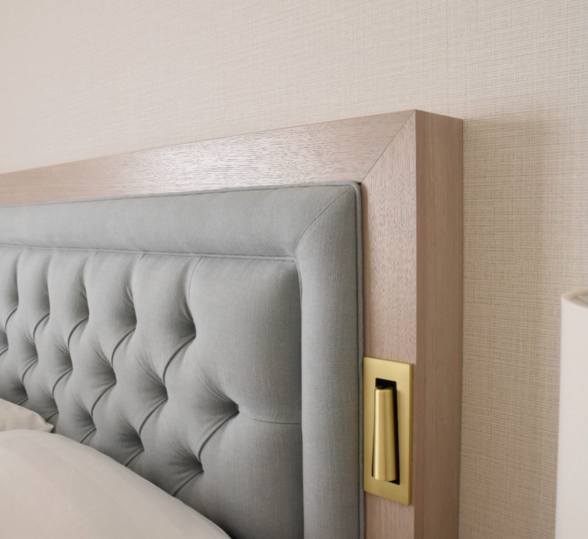 Sneak Peek at a Bespoke Headboard we have designed for one of our projects with integrated reading lighting  @oscarbeainteriors