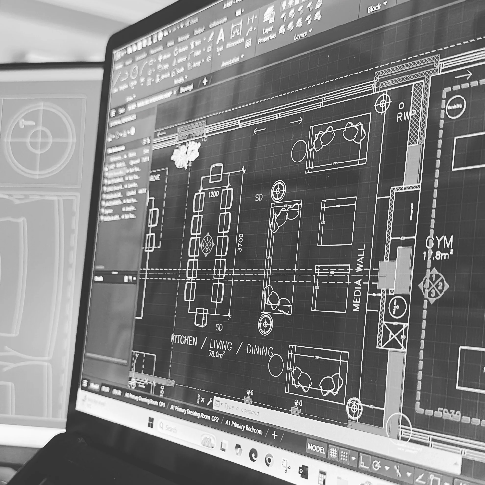 A day of technical drawing packages at Oscar Bea Interiors. Working through layouts to maximise space for the clients. #oscarbeainteriors #autocad #techdrawings #housedesign