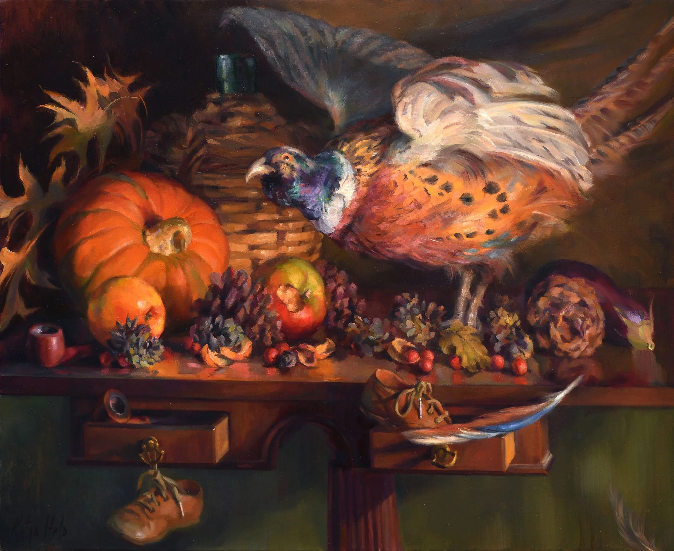 Feast of Pheasant. 2017
Oil on linen
24 x 30 in (60.9 x 76.2 cm)
Private Collection