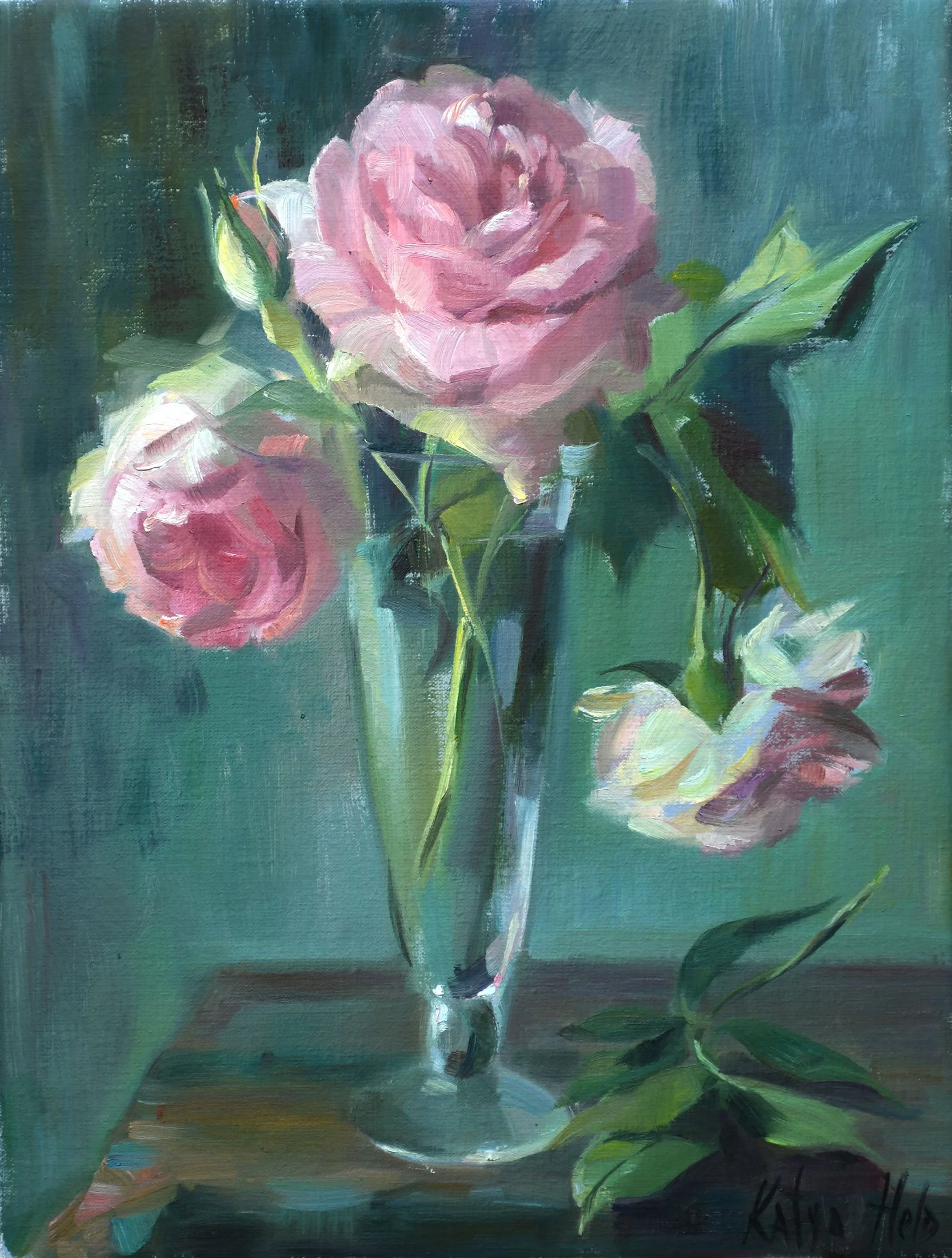 Eden Roses in Fluted Vase. 2018
Oil on linen
12 x 16 in (40.6 x 50.8 cm)