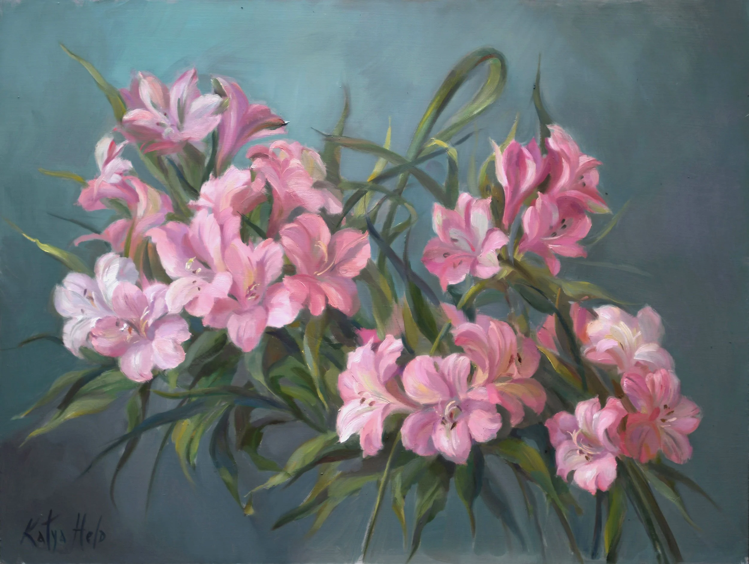 Alstroemerias. 2017 
Oil on linen
18 x 24 in (45.7 x 61 cm)
Private Collection