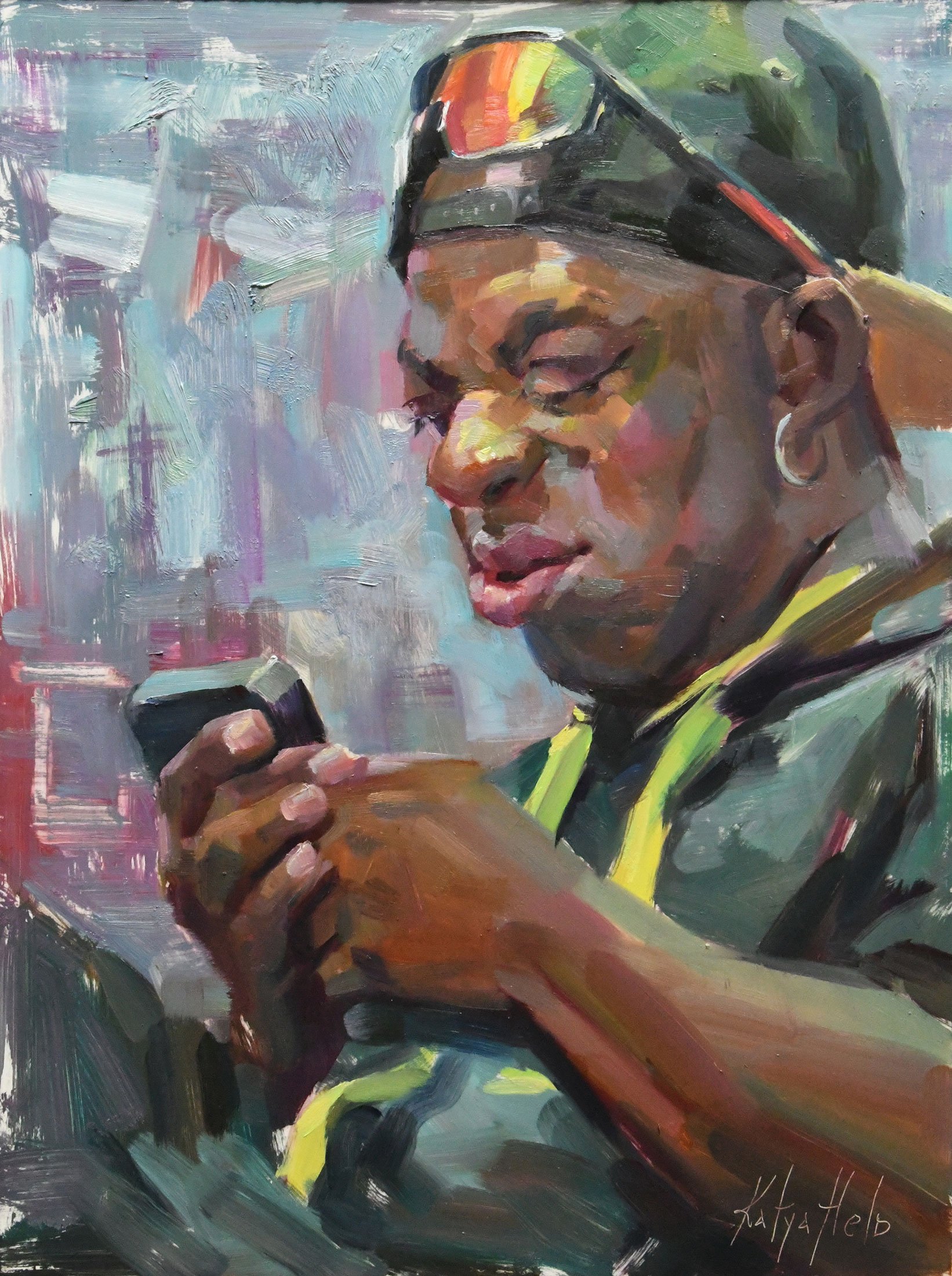 Septa Rider. 2025
Oil on canvas
20 x 16 in (50.8 x 40.6 cm)