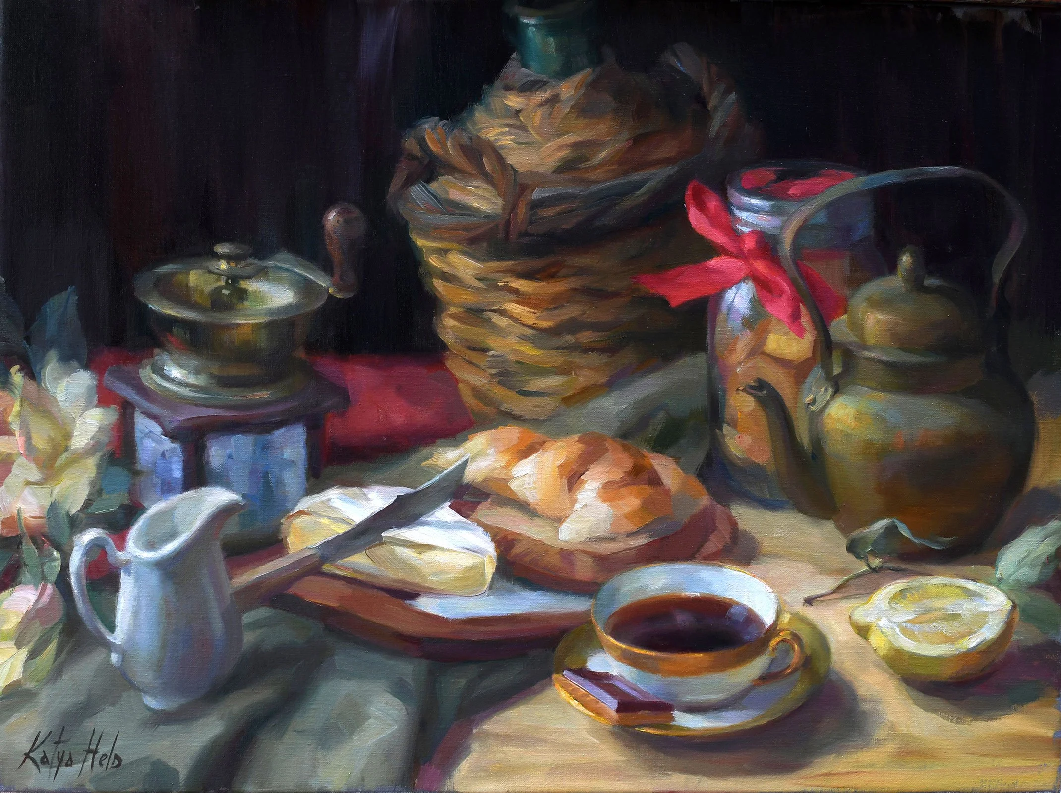 Unfinished Breakfast. 2017 
Oil on linen
18 x 24 in (45,7 x 60.9 cm)
