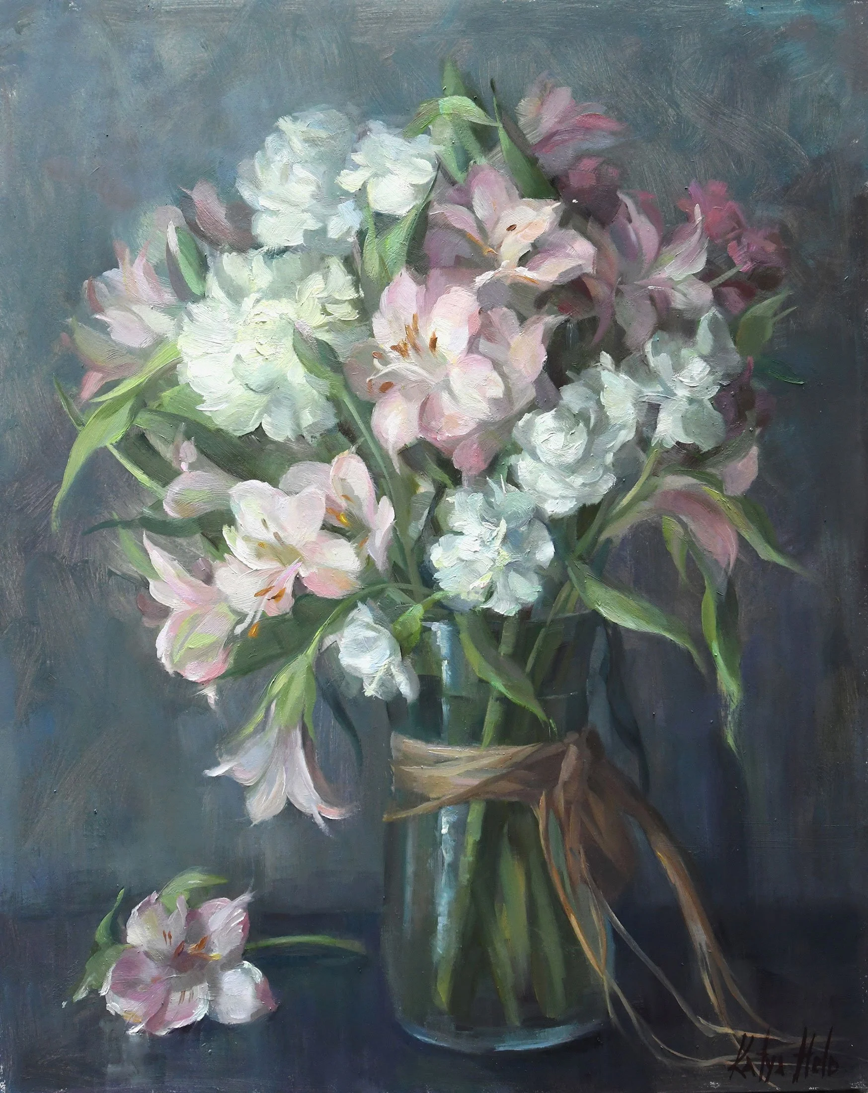 Harmony in White and Pink. 2025
Oil on board
24 x 18 in (61 x 46 cm)