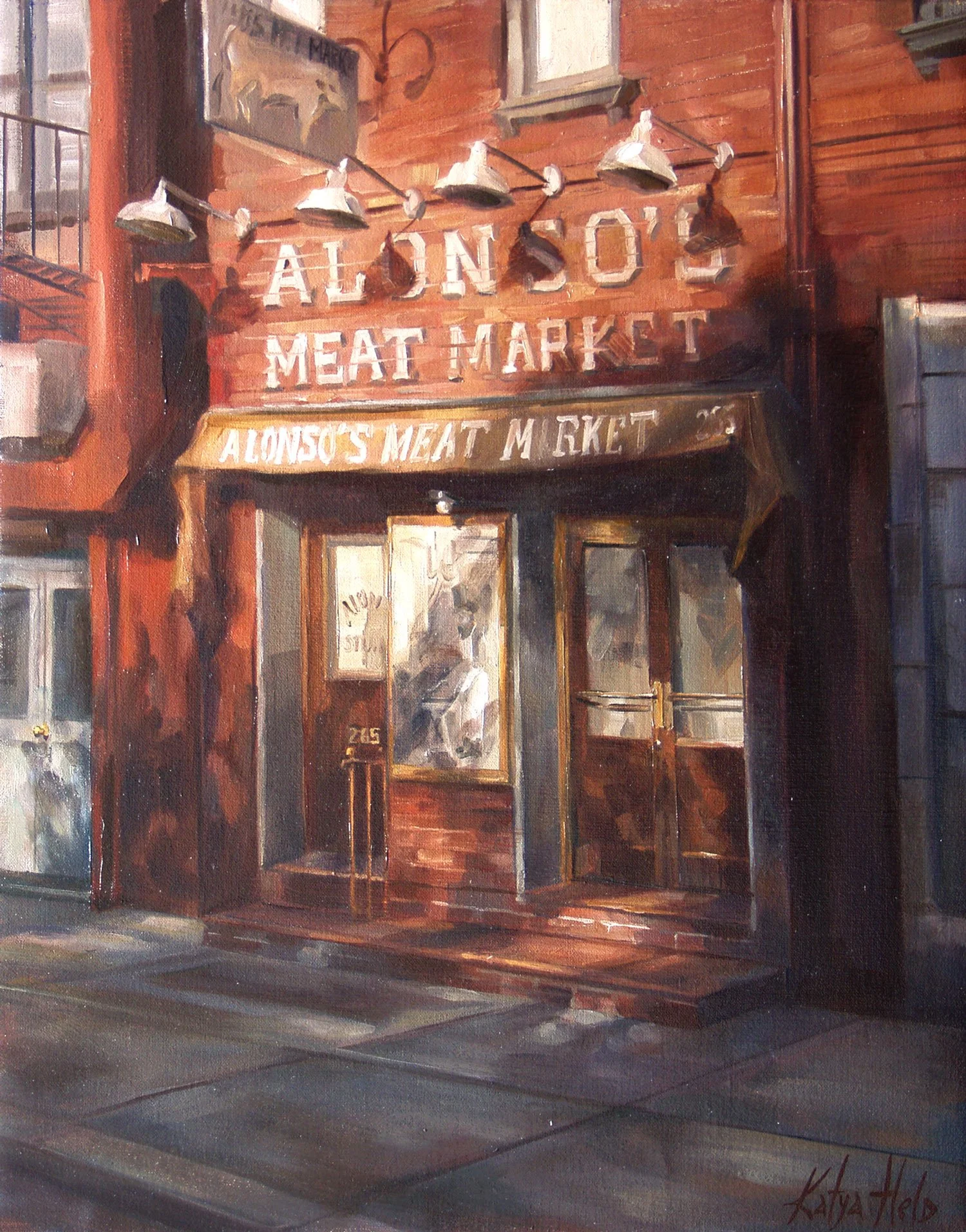 Alonso's Meat Market. 2005
Oil on linen, 24 x 18 in (61 x 46 cm)