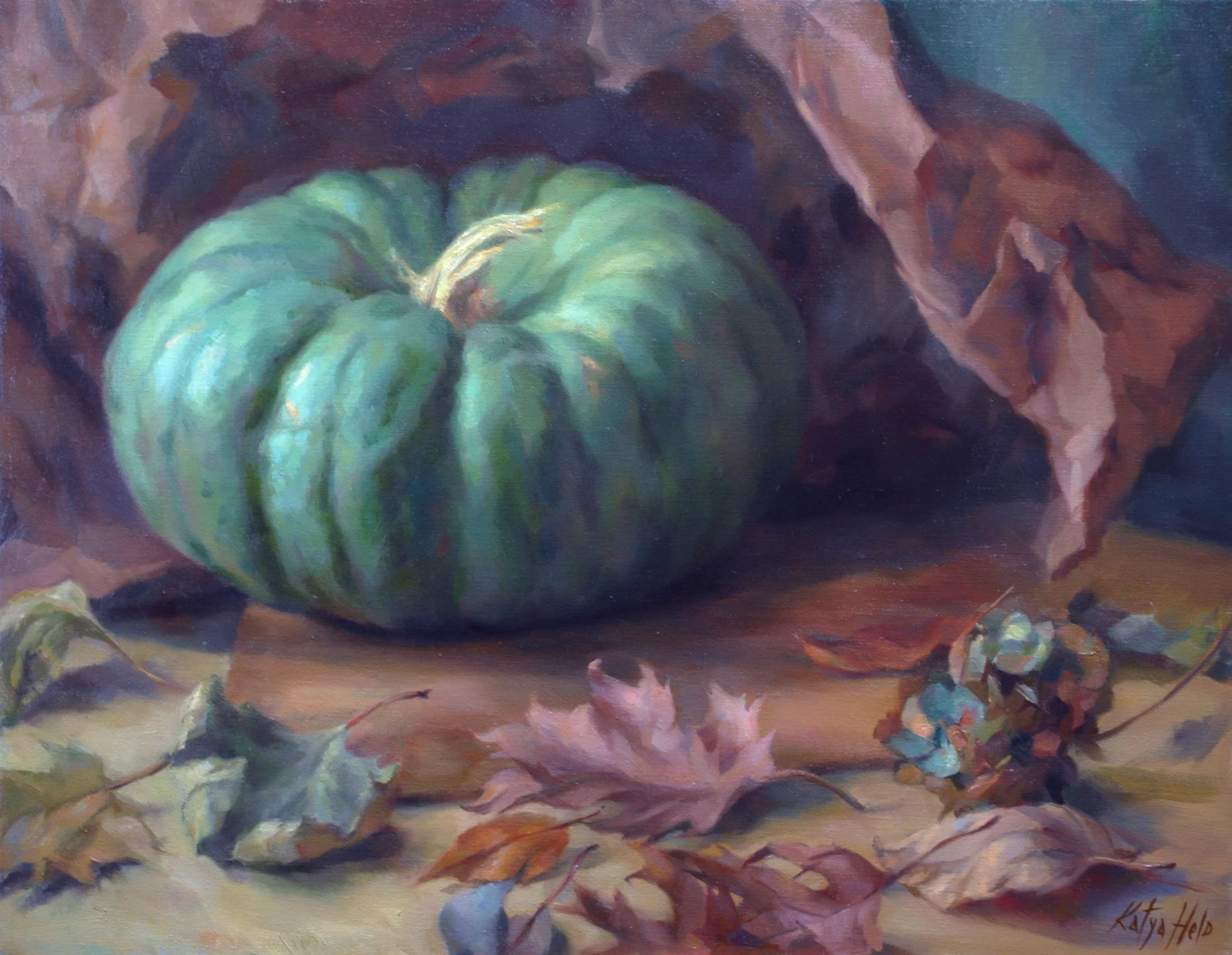Green Pumpkin. 2015-16
Oil on linen
20 x 26 in (50.8 x 66 cm)
Private Collection